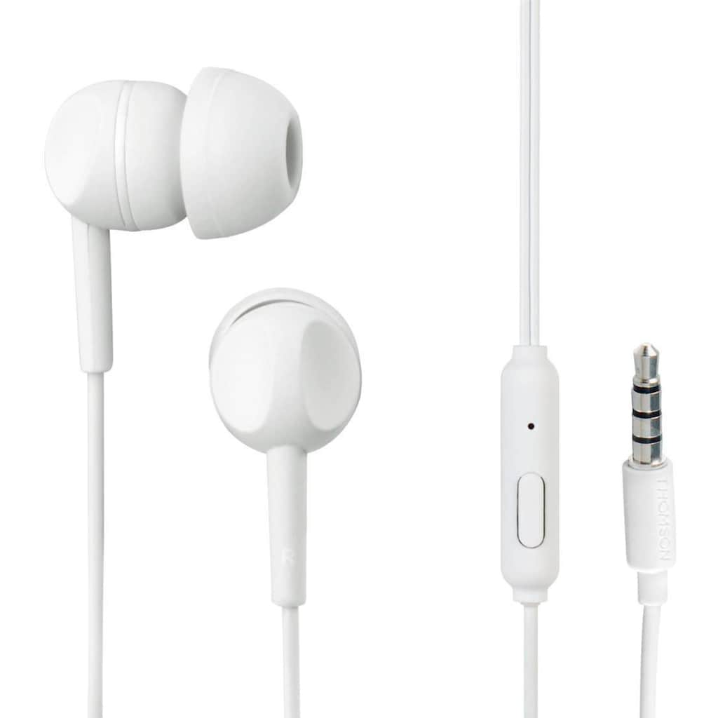 Thomson In-Ear-Kopfhörer »EAR3005GD Kopfhörer, In-Ear, Mikrofon, Weiß Headset«
