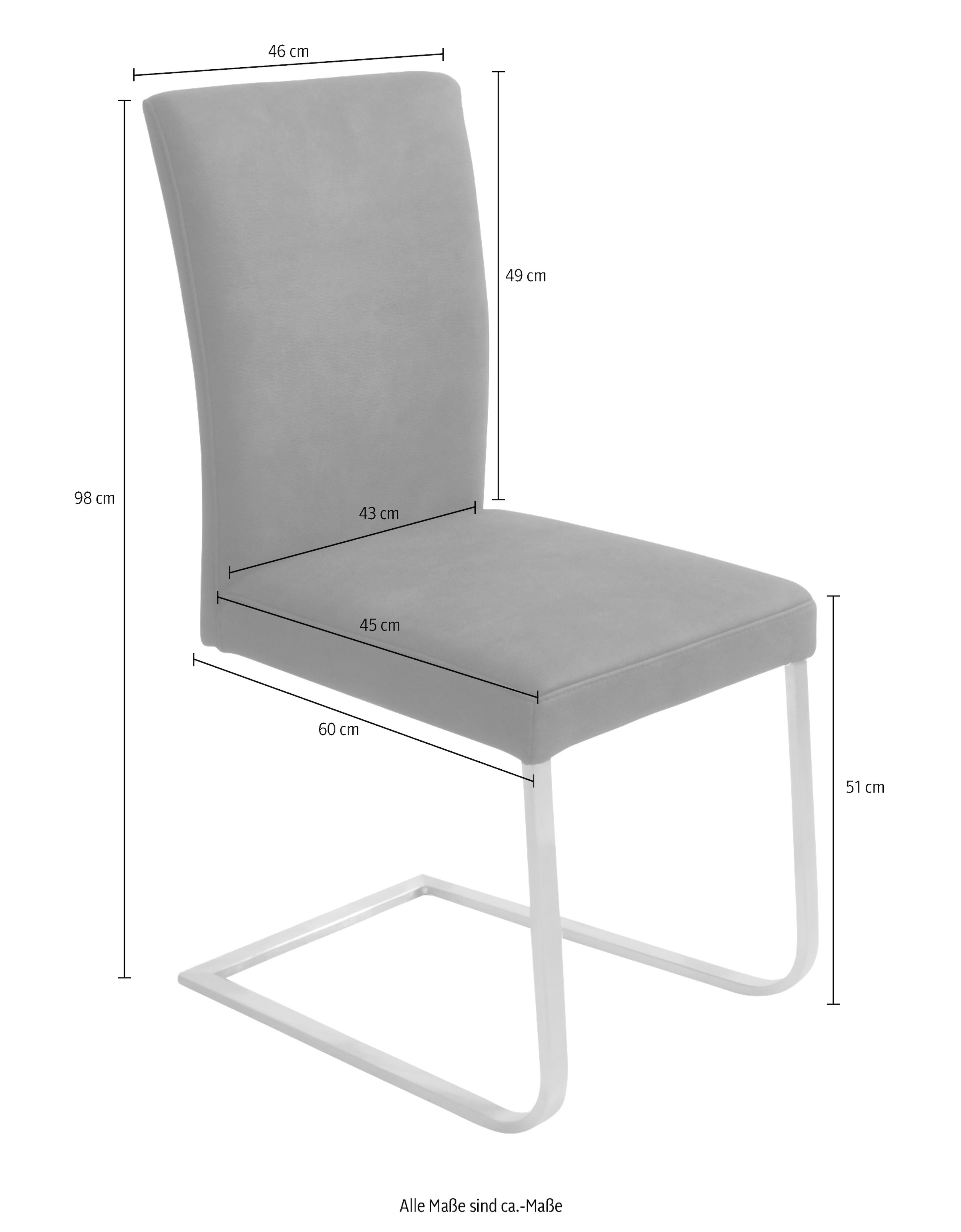 K+W Komfort & Wohnen Freischwinger »Santos II«, (Set), 2 St.