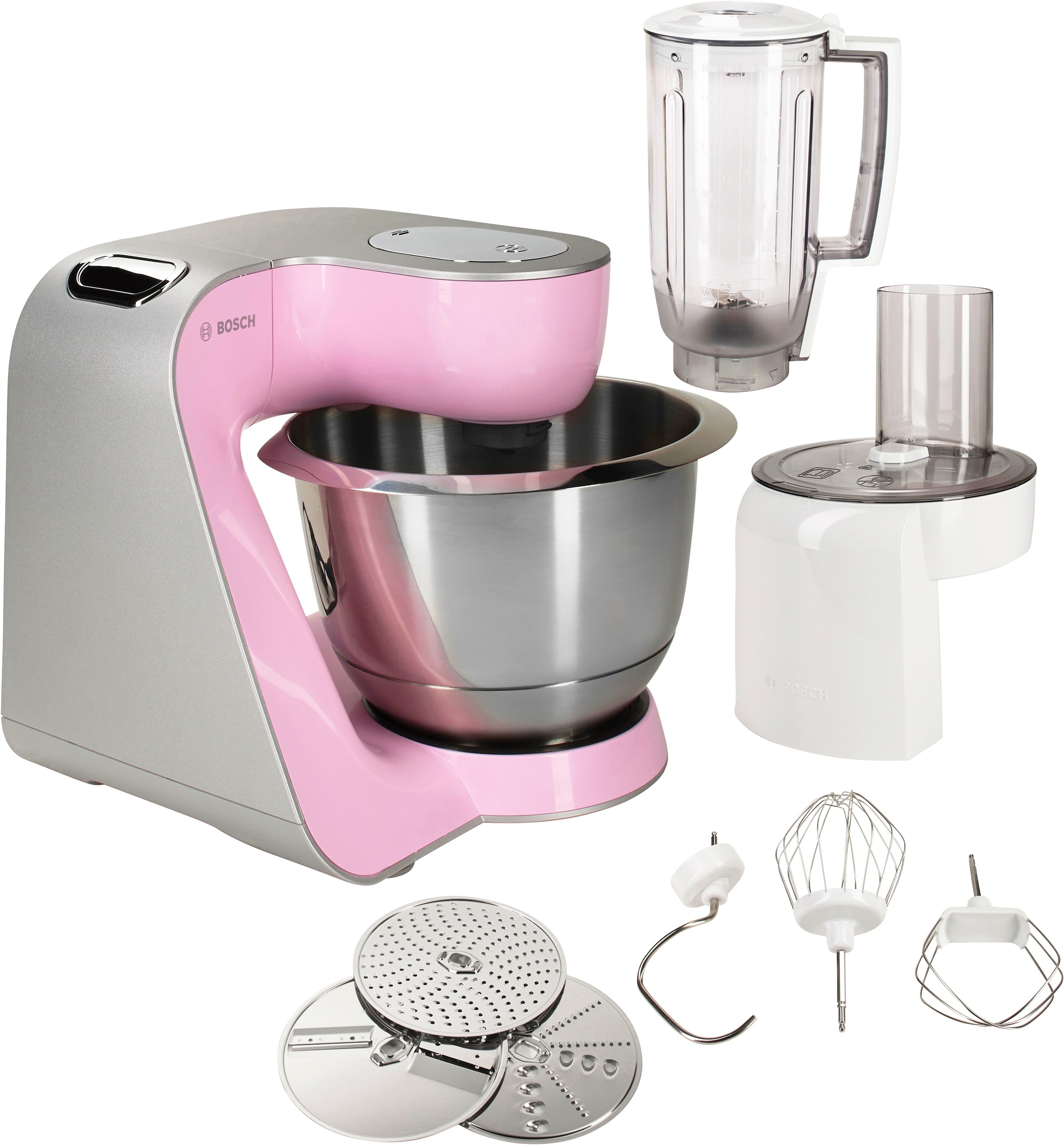 BOSCH Küchenmaschine »CreationLine MUM58K20«, inkl. 1,25 L Mixer, Durchlaufschnitzler, 3 Scheiben und Patisserie-Set