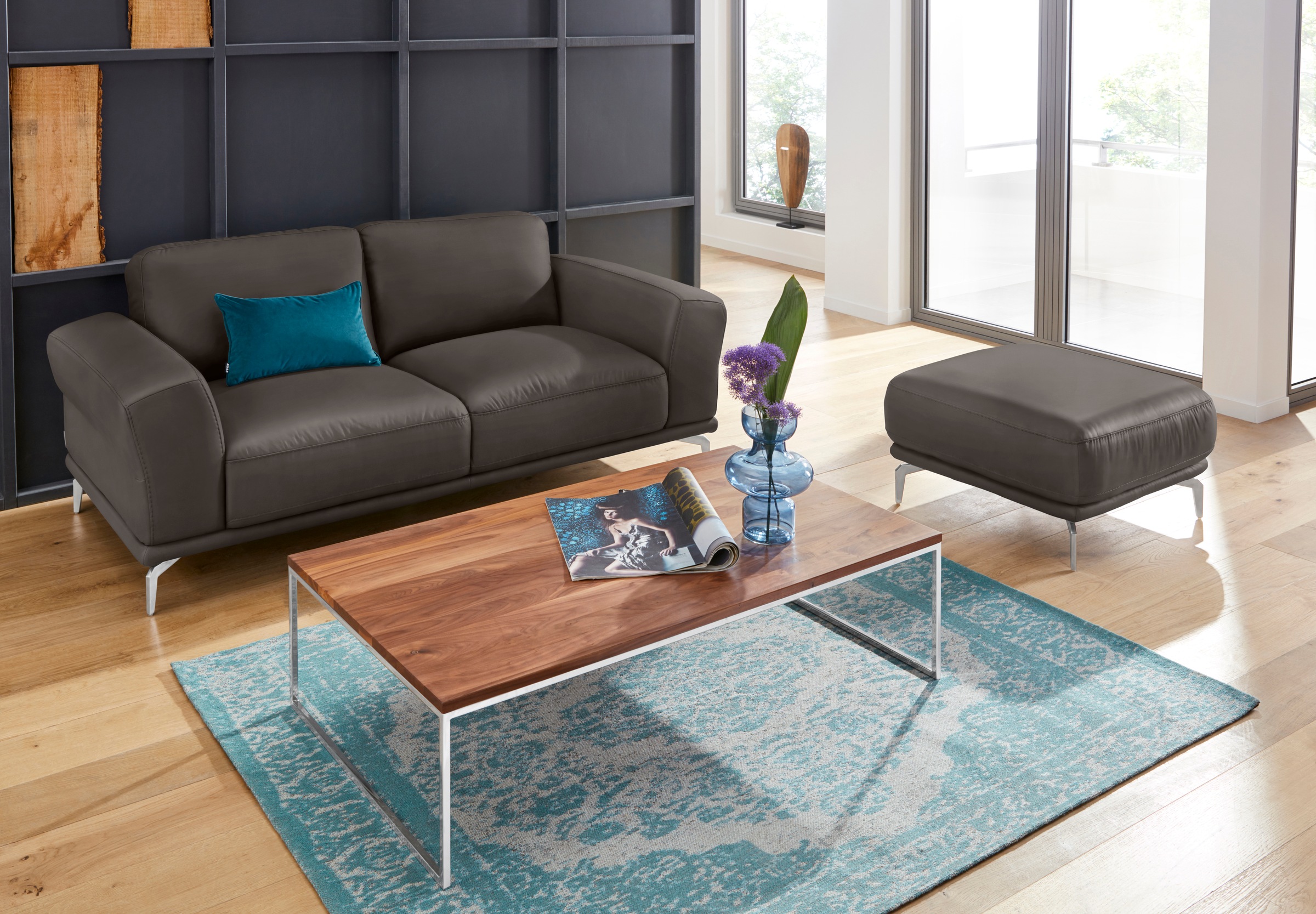 W.SCHILLIG 2-Sitzer »montanaa«, mit Metallfüßen in Chrom glänzend, Breite 192 cm