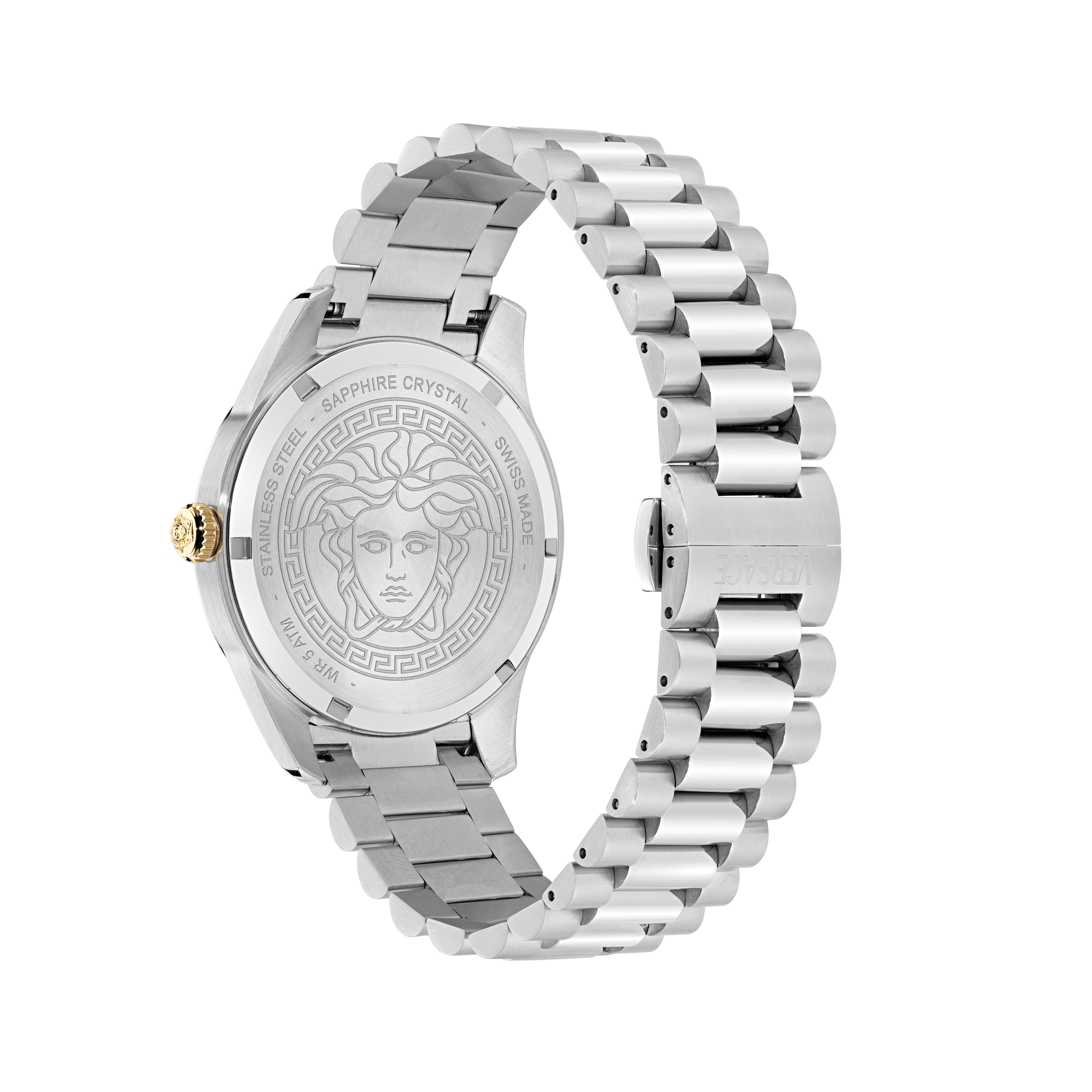 Versace Quarzuhr »APODIS« Armbanduhr, Herrenuhr, Swiss Made, Edelstahlarmband, analog, GMT