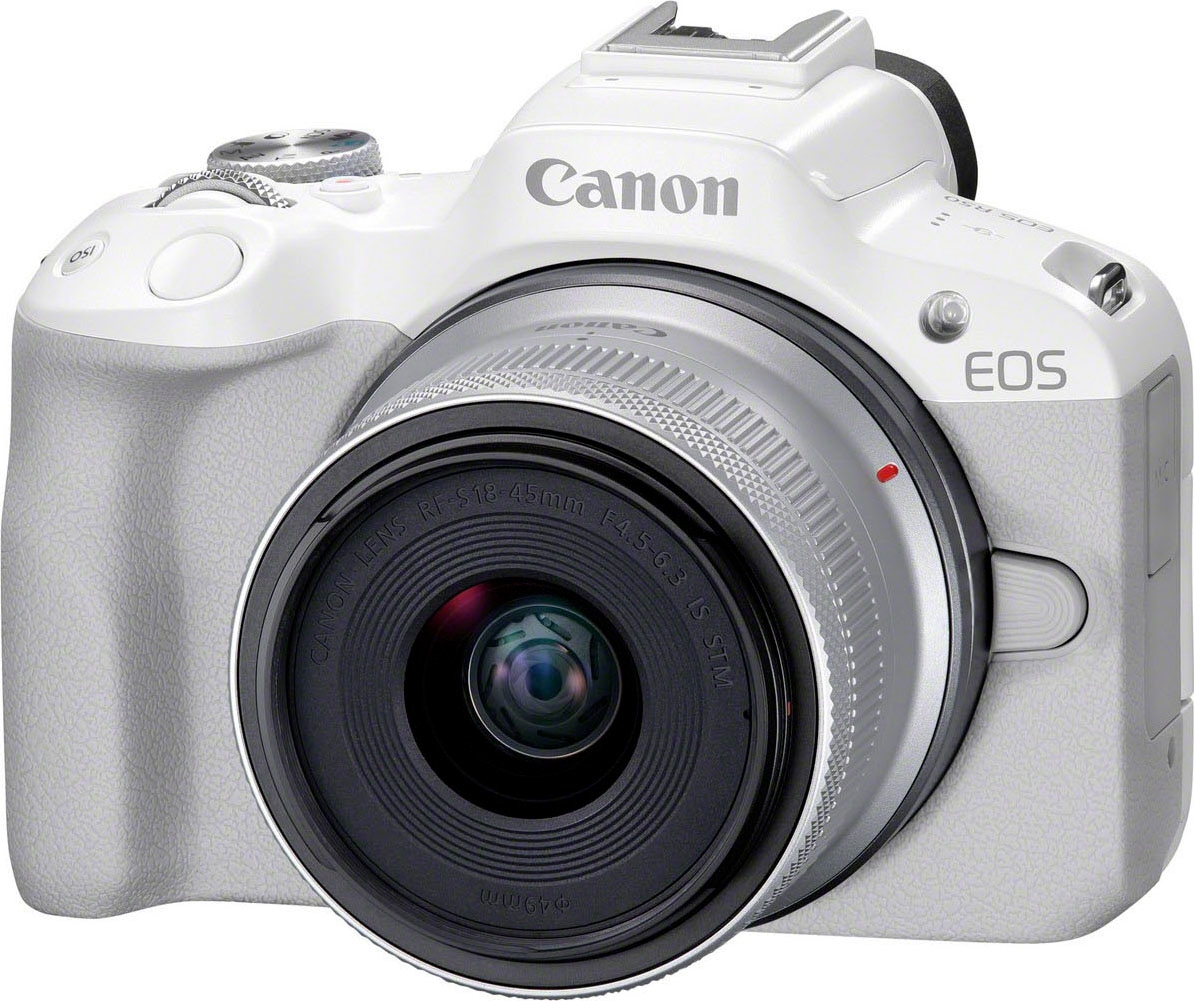 F4.5-6.3 Systemkamera 18-45mm RF-S IS »EOS Canon RF-S MP, R50 STM, + bei 18-45mm STM 24,2 Bluetooth-WLAN Kit«, F4.5-6.3 IS