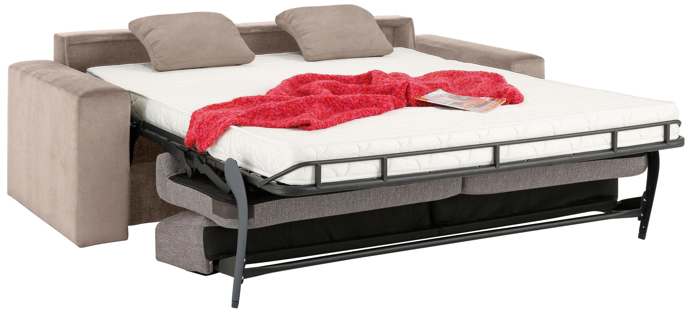 Home affaire Schlafsofa »Roma Matratzenhöhe 14 cm«, Dauerschlaffunktion, mit Unterfederung, Lattenrost, Matratze