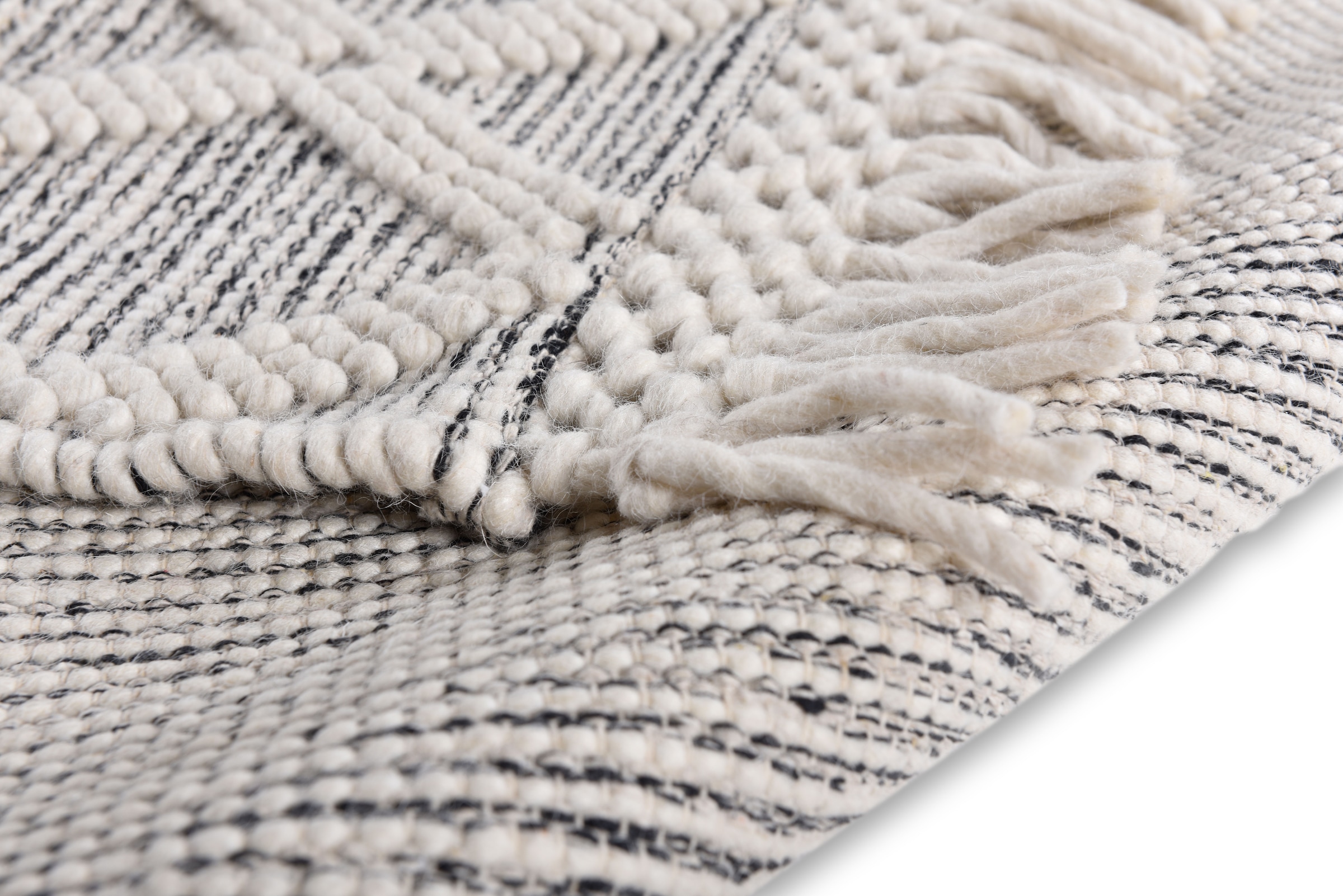 TOM TAILOR HOME Teppich »Colored Macrame« rechteckig 10 mm Höhe Handweb Teppich, reine Wolle, handgewebt, mit Fransen, Scandi Design