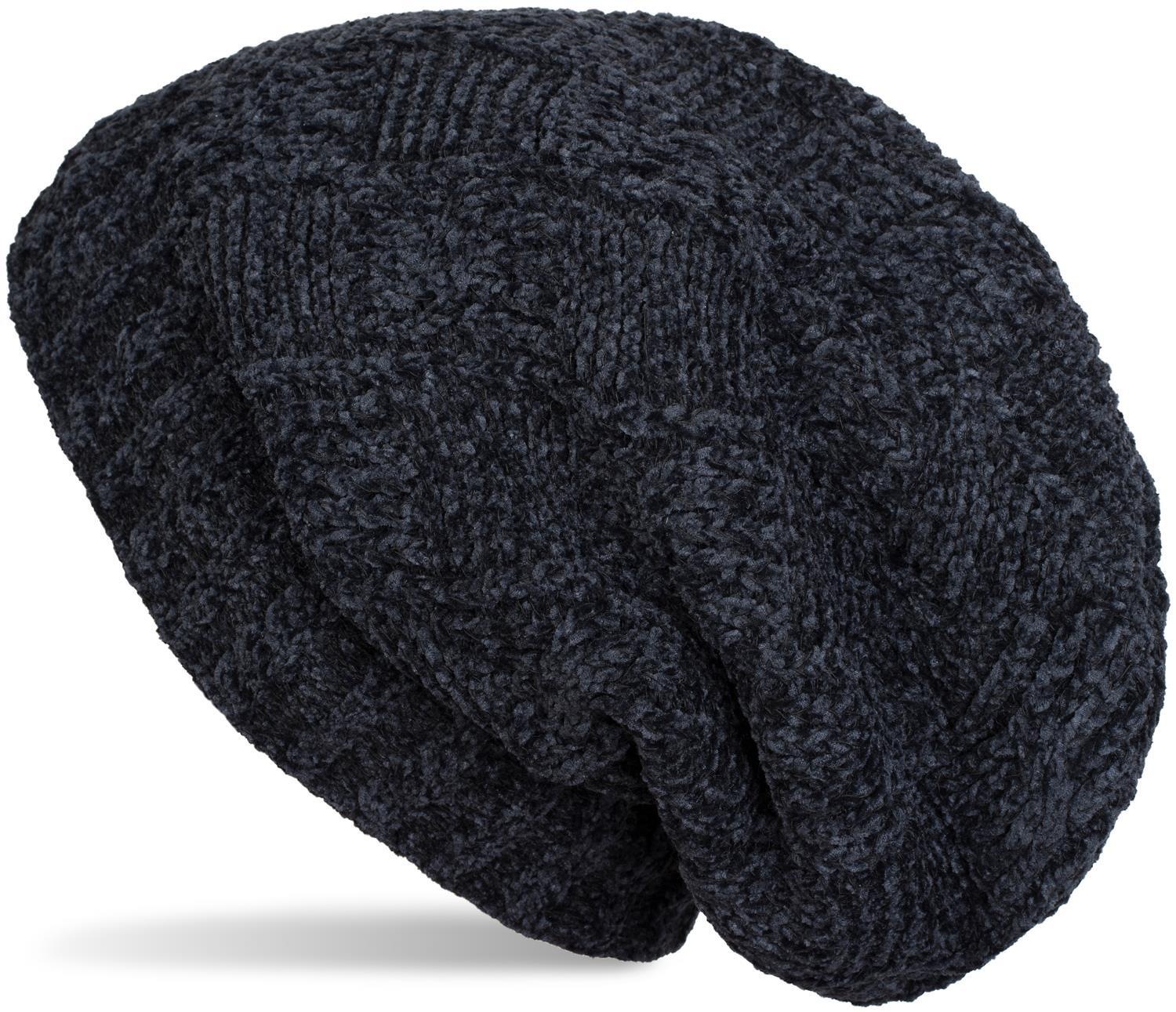 styleBREAKER Strickmütze »Chenille Beanie Mütze mit Flecht Muster« 1 Stk.