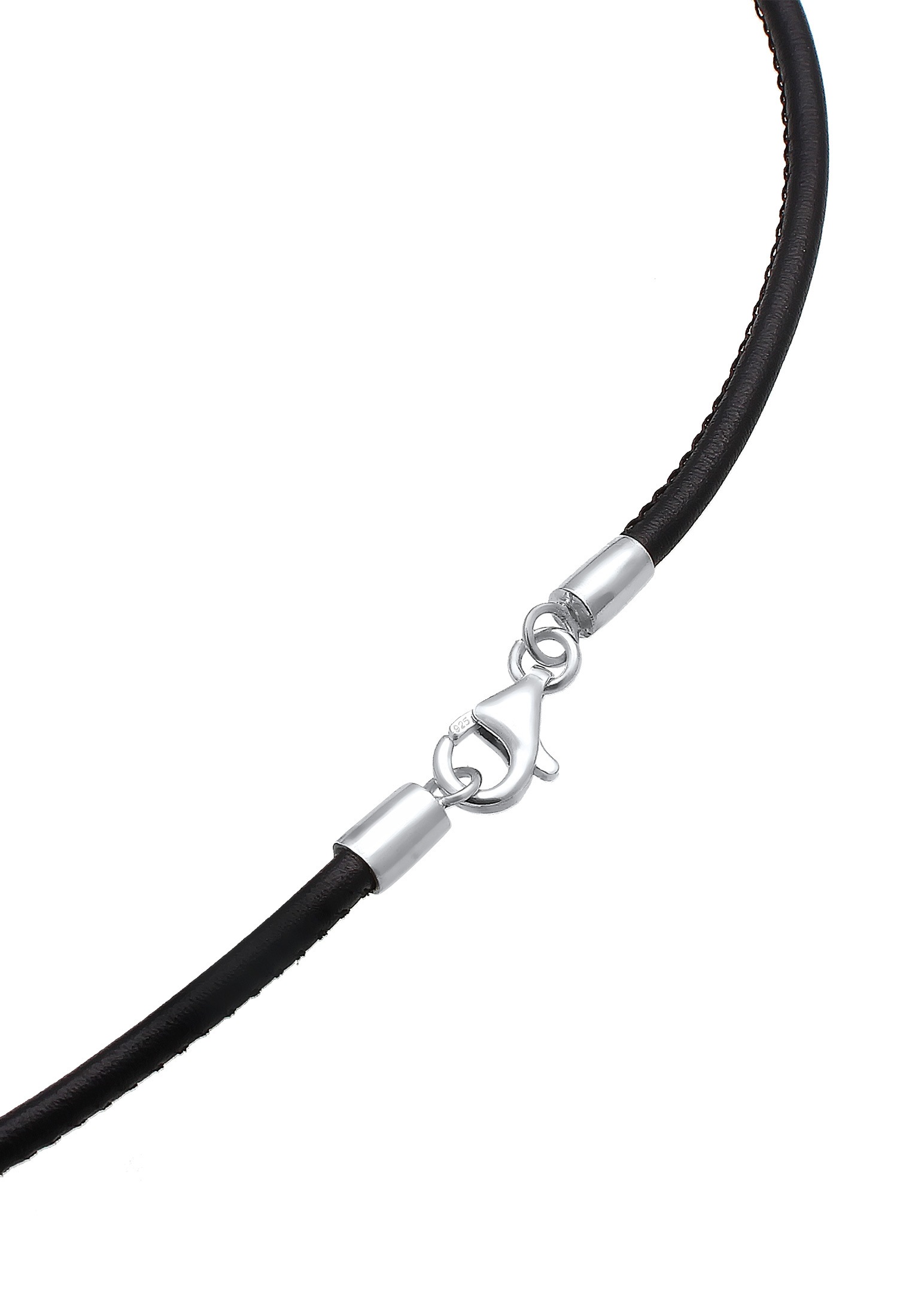 Kuzzoi Kette mit Anhänger »Halskette Lederband Anhänger Kompass 925 Sterling Silber«