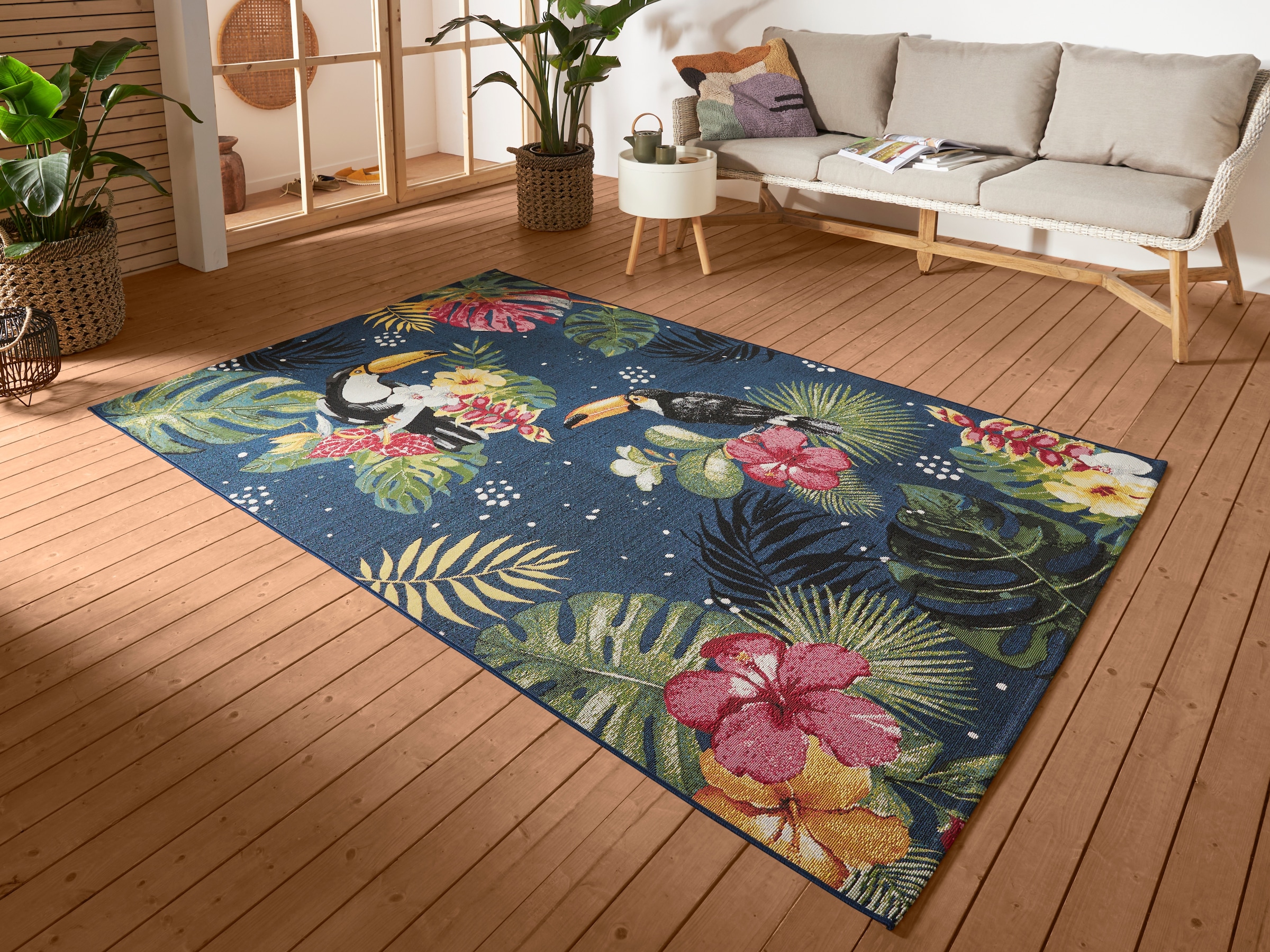 HANSE Home Outdoorteppich »Tropical Dream«, rechteckig, 3 mm Höhe, In-& Outdoor, Teppich, Wetterfest, Balkon, Garten, Wohnzimmer, Floral