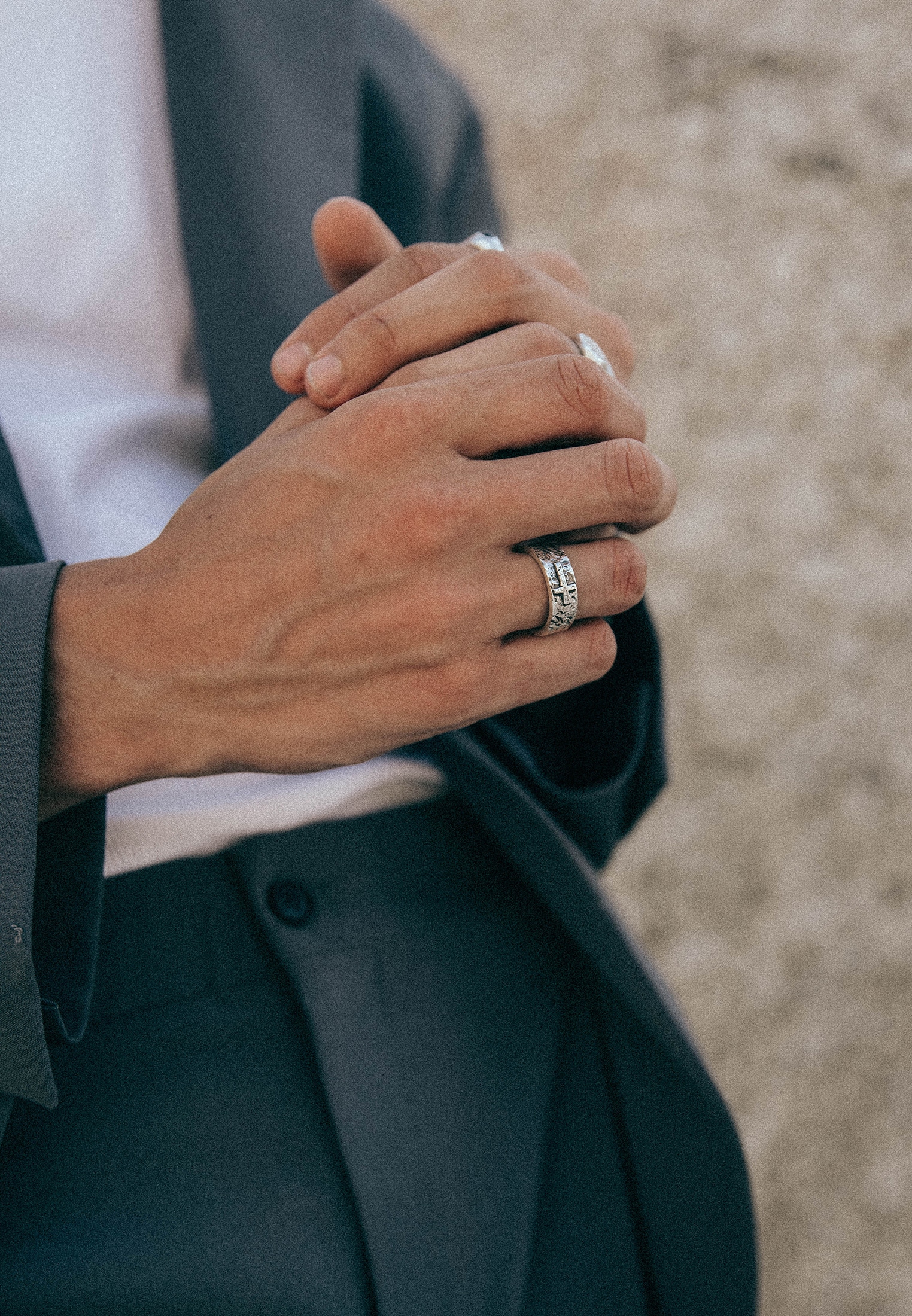 HAZE & GLORY Silberring »Ring Bandring Kreuz 925 Silber«