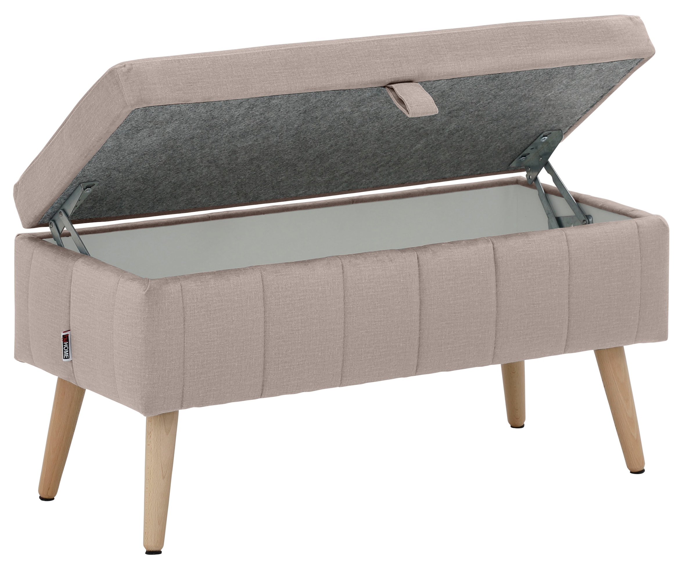 INOSIGN Truhenbank »AMIRA Sitzbank mit Stauraum, Maße B/T/H: 81/36/43 cm«, mit Staufach, in 3 Bezugsqualitäten mit feiner Steppung