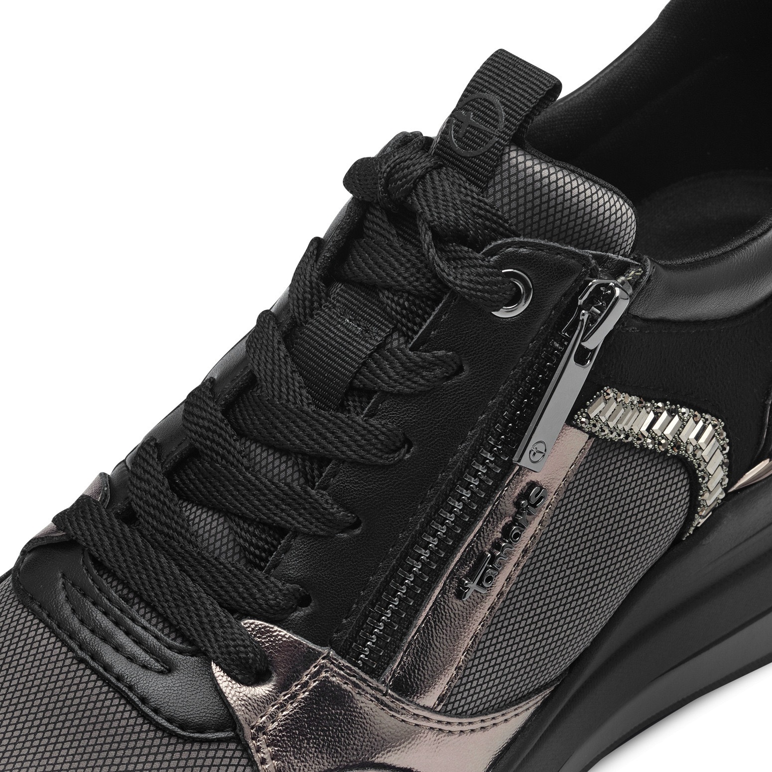 Tamaris Keilsneaker, Freizeitschuh, Halbschuh, Schnürschuh mit Schmucksteinen