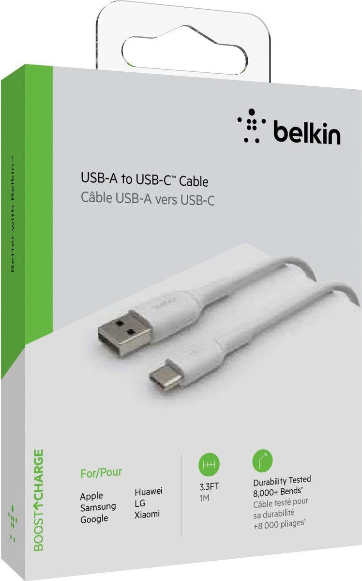 Belkin USB-Kabel »BoostCharge USB-C/USB-A Kabel PVC, 1m«, USB-C, USB Typ A, 100 cm