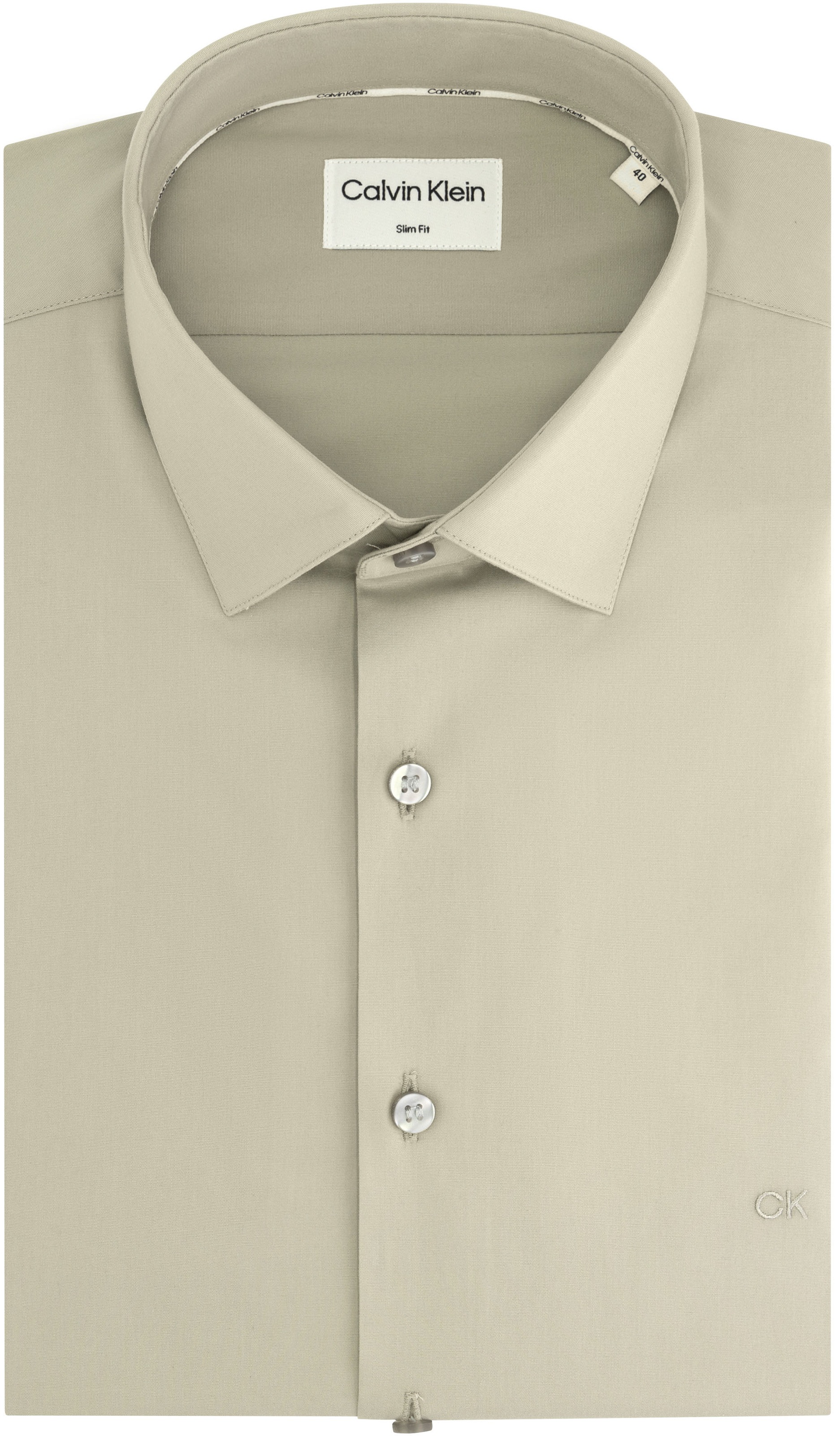 Calvin Klein Businesshemd »POPLIN STRETCH SLIM SHIRT«, mit Kentkragen, Logoprint auf Brusthöhe