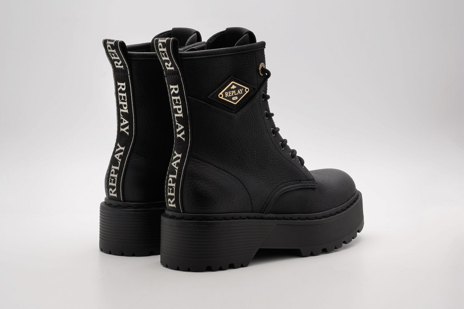Replay Schnürstiefelette »LUISA FLAME«  Schnürboots, Plateauboots mit Logoband an der Ferse