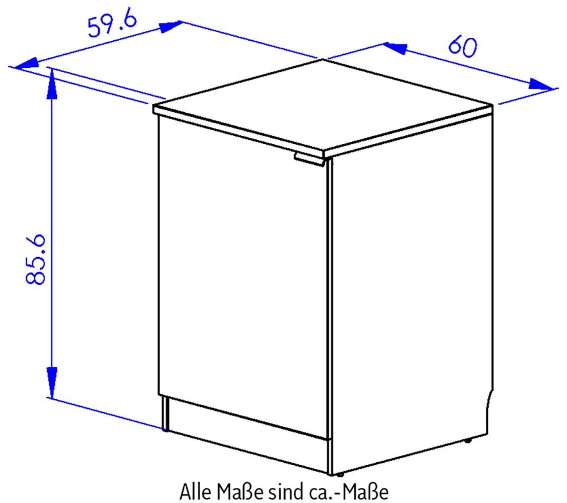 Gami Unterschrank »Eden Küche Unterschrank B.60 1 Tür« Unterschrank 1-türig Breite 60 cm