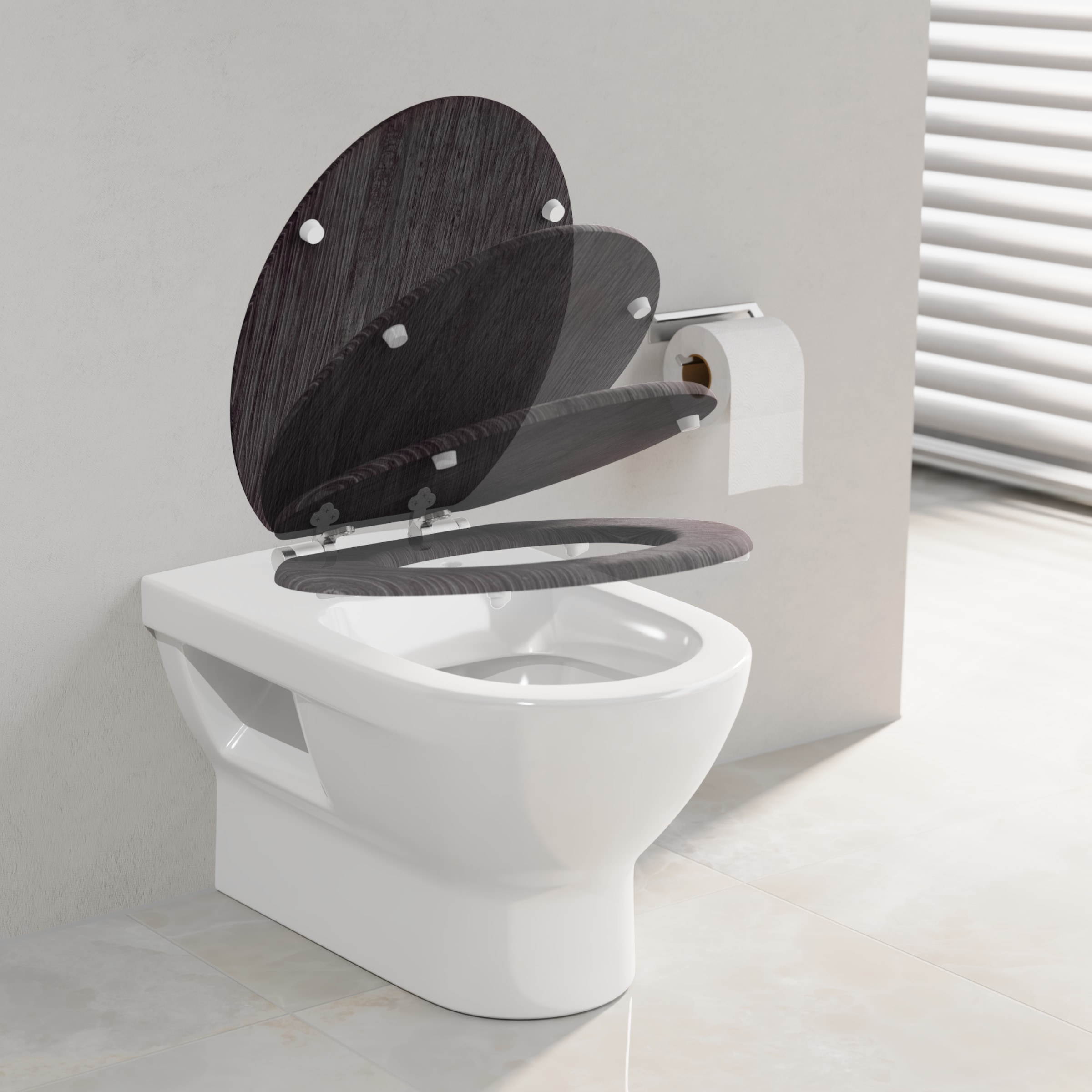 welltime WC-Sitz »»WOOD««, Mit Absenkautomatik