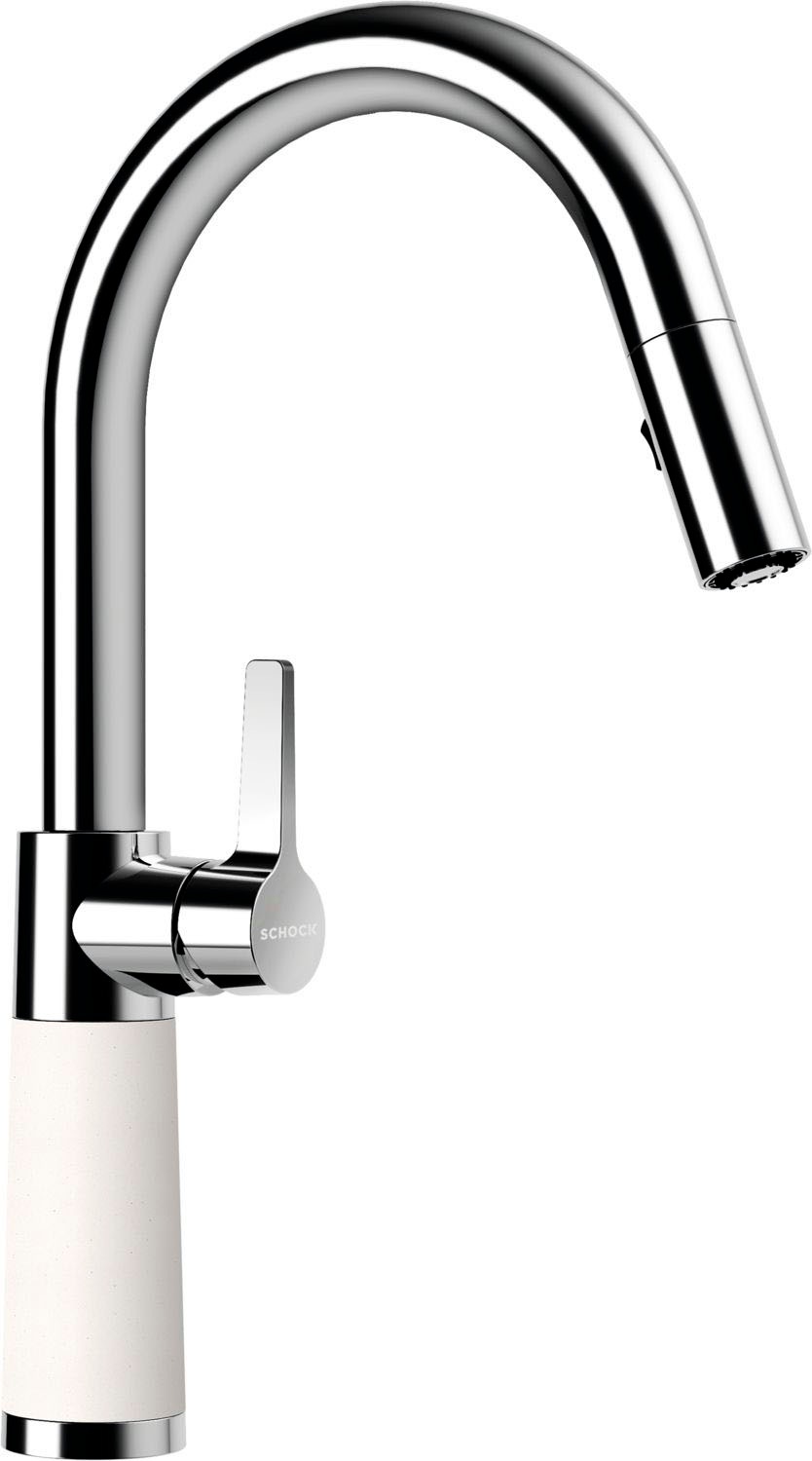Schock Küchenarmatur "SC-520 SB" ausziehbar, Strahl-Brause, Rückflussverhinderer, Schwenkbereich 120
