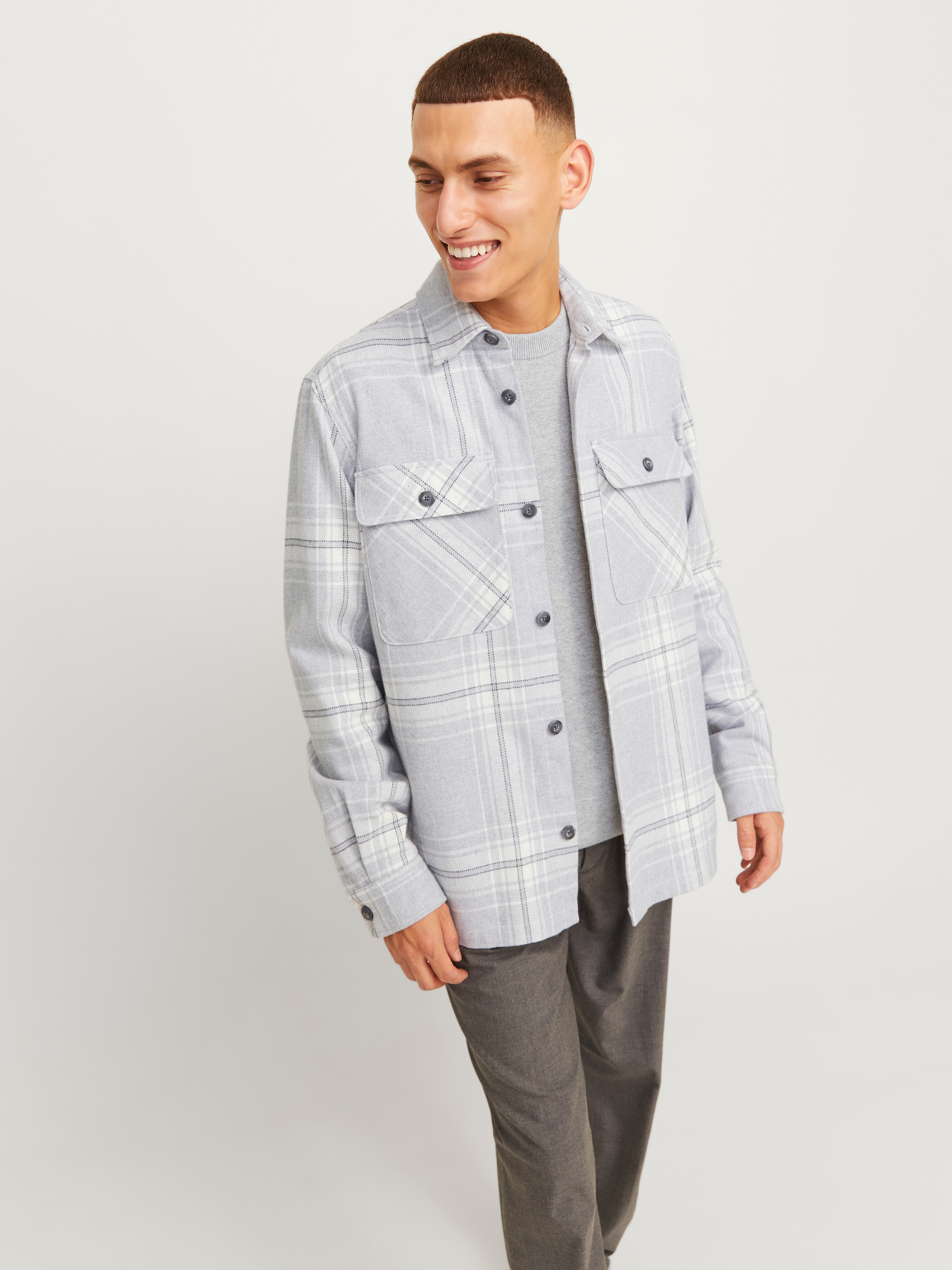 Jack & Jones Langarmhemd »JPRRAYMOND MELANGE CHECK LS OVERSHIRT SN«