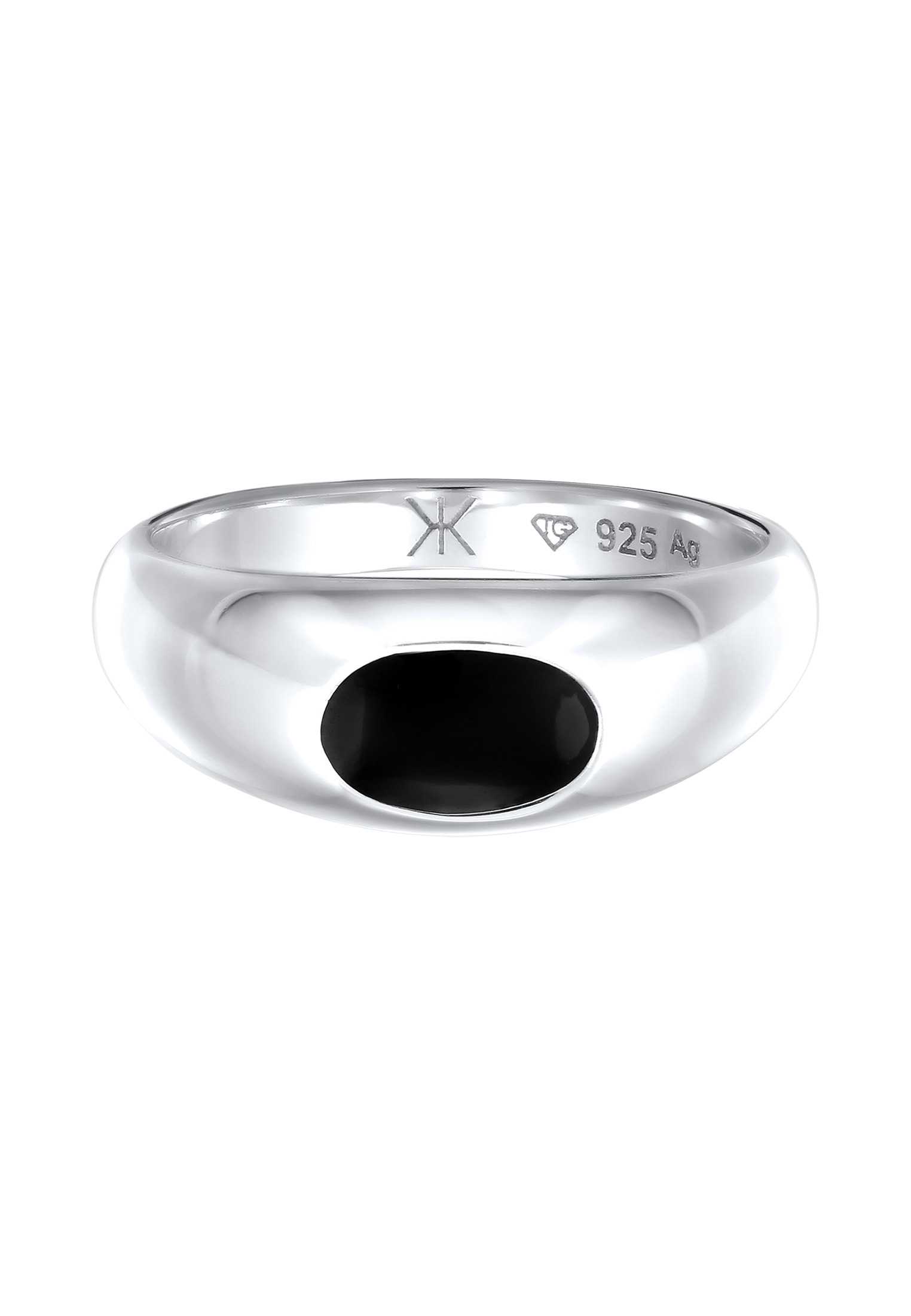 Kuzzoi Siegelring »Ring Siegelring Emaille Oval 925 Sterling Silber«