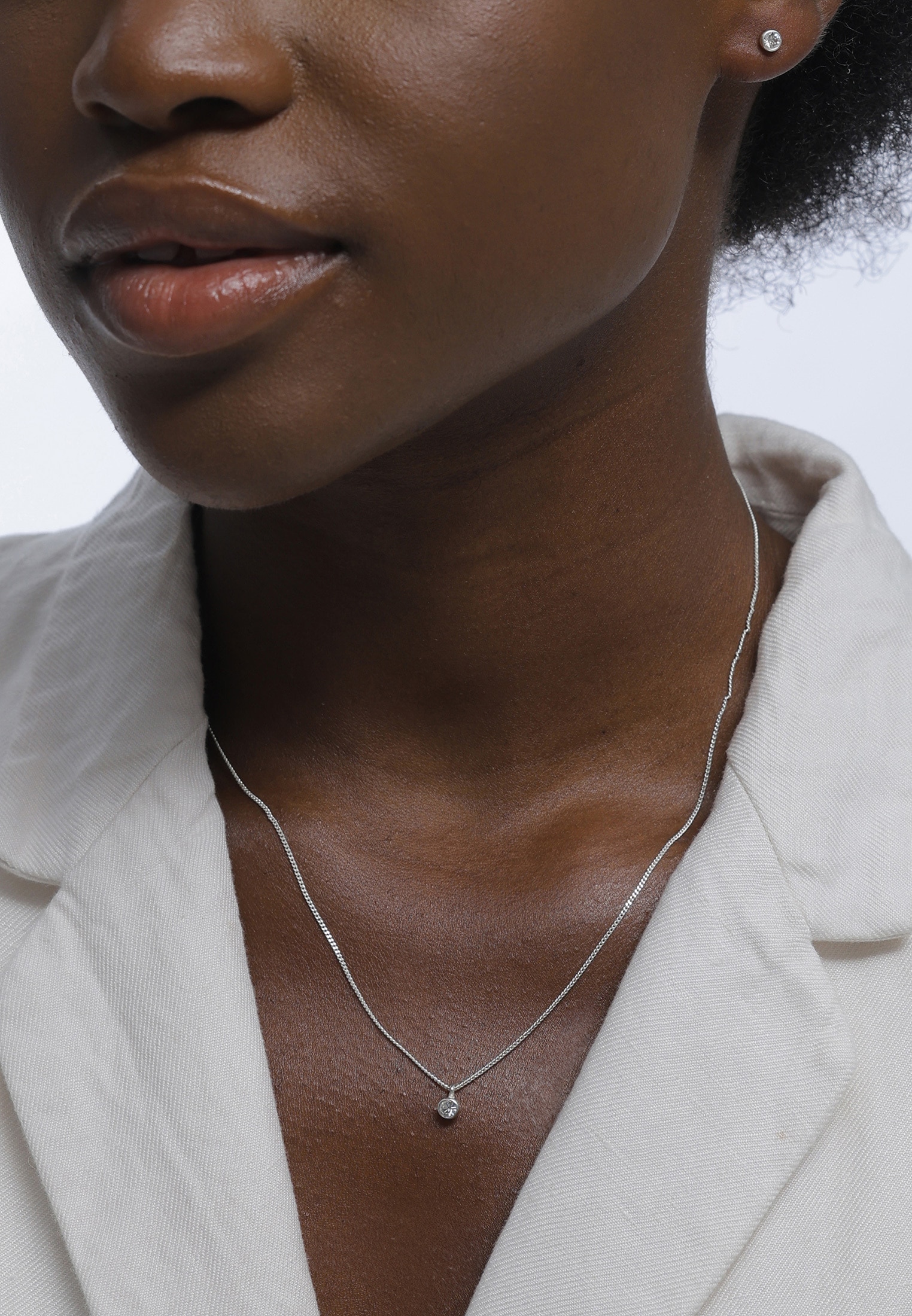 Elli Ohrring und Ketten Set »Schmuckset Basic Solitär 925 Sterling Silber, mit Kristallen von Swarovski®« ()