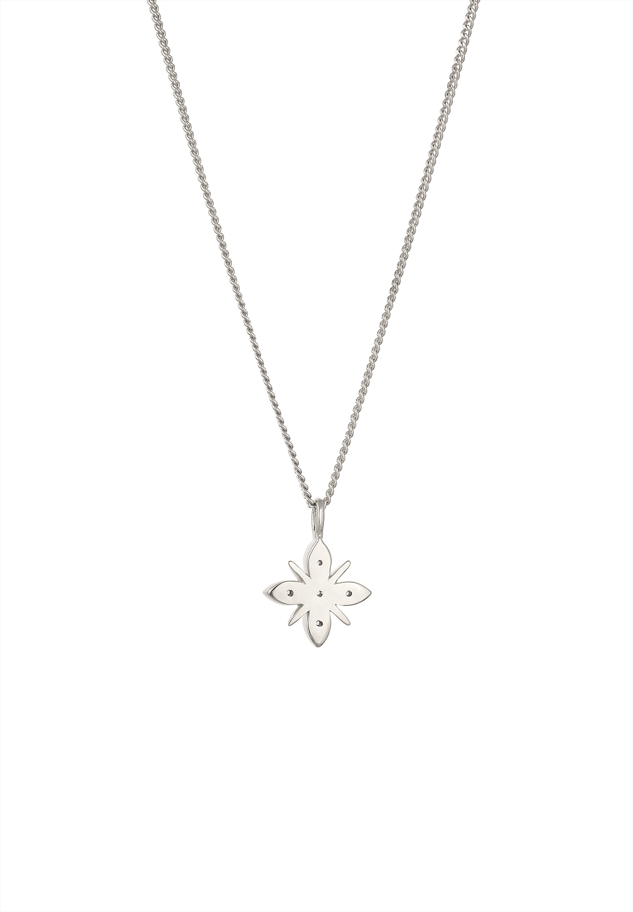 Elli DIAMONDS Kette mit Anhänger »Halskette Laborgezüchtete Diamanten Weiß Brillantschliff (0.015 ct) 925 Sterling Silber«