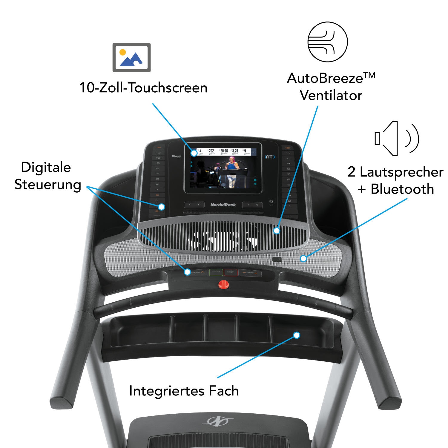 NordicTrack Laufband »Commercial 1750«, (mit integriertem Ventilator), bis max. 22 km/h, klappbar