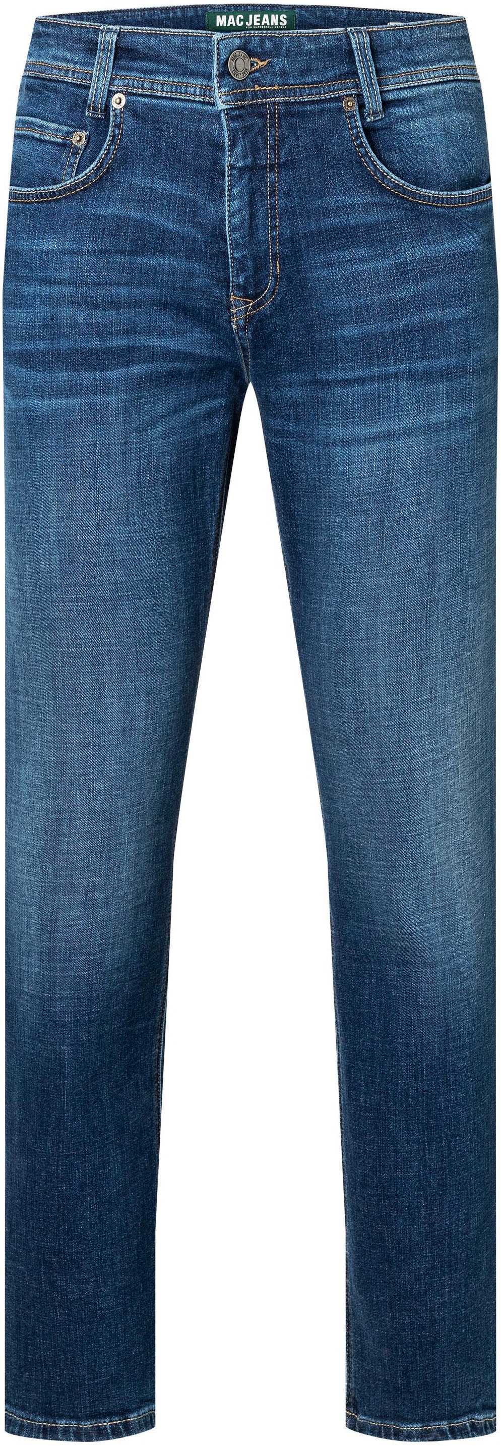 MAC, Herren, Straight-Jeans »Arne« in gepflegter Optik, mit Stretch, dark blue, Länge 34, 34 - Länge 34, dark blue, Cleaner 5-pocket-Style "Arne" von 