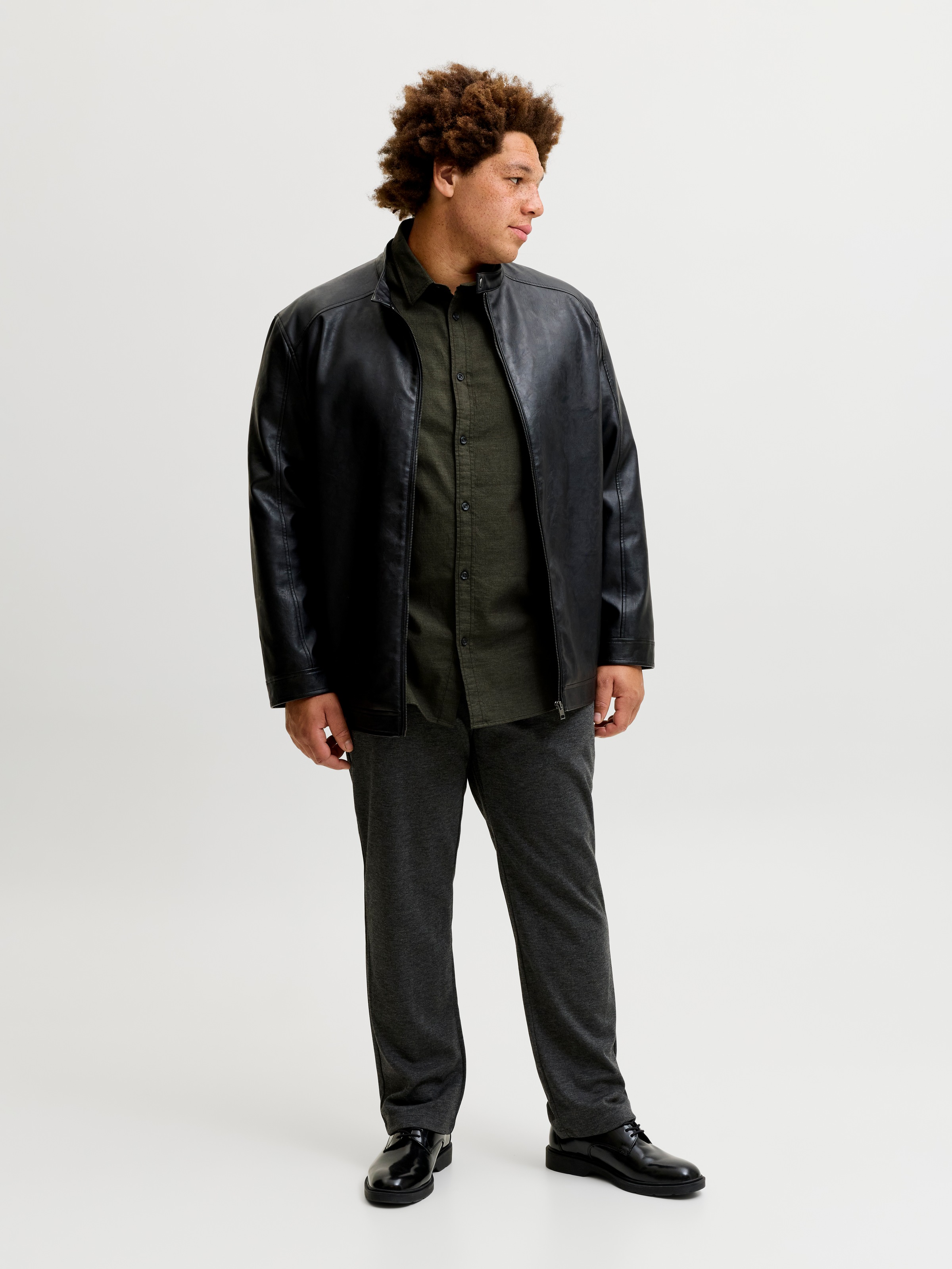 Jack & Jones PlusSize Langarmhemd »JJEFIELD MELANGE SHIRT LS SN PLS« Baumwolle, regular fit