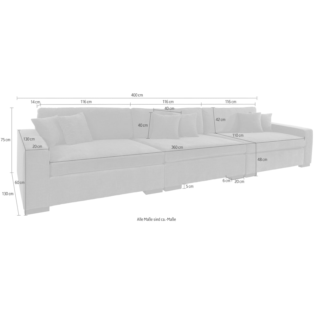 Guido Maria Kretschmer Home&Living 3-Sitzer »Skara XXL«, Lounge-Sofa XXL mit Federkern-Polsterung, in vielen Bezugsvarianten