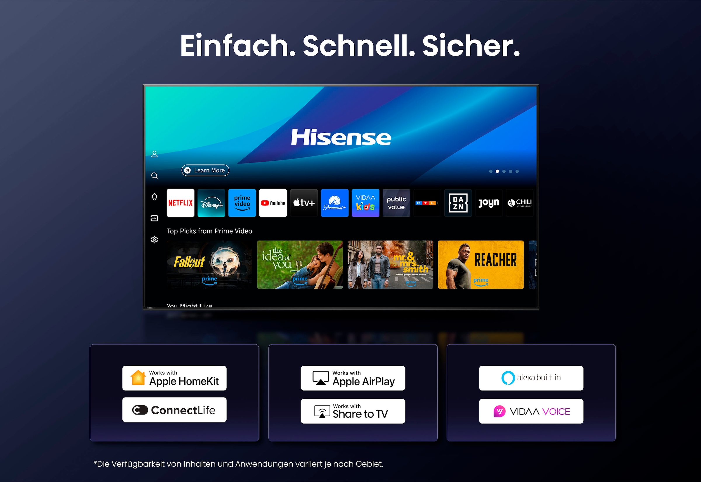 Hisense QLED Mini LED-Fernseher »50U7Q«, 4K Ultra HD, Smart-TV, 4K UHD Mini LED