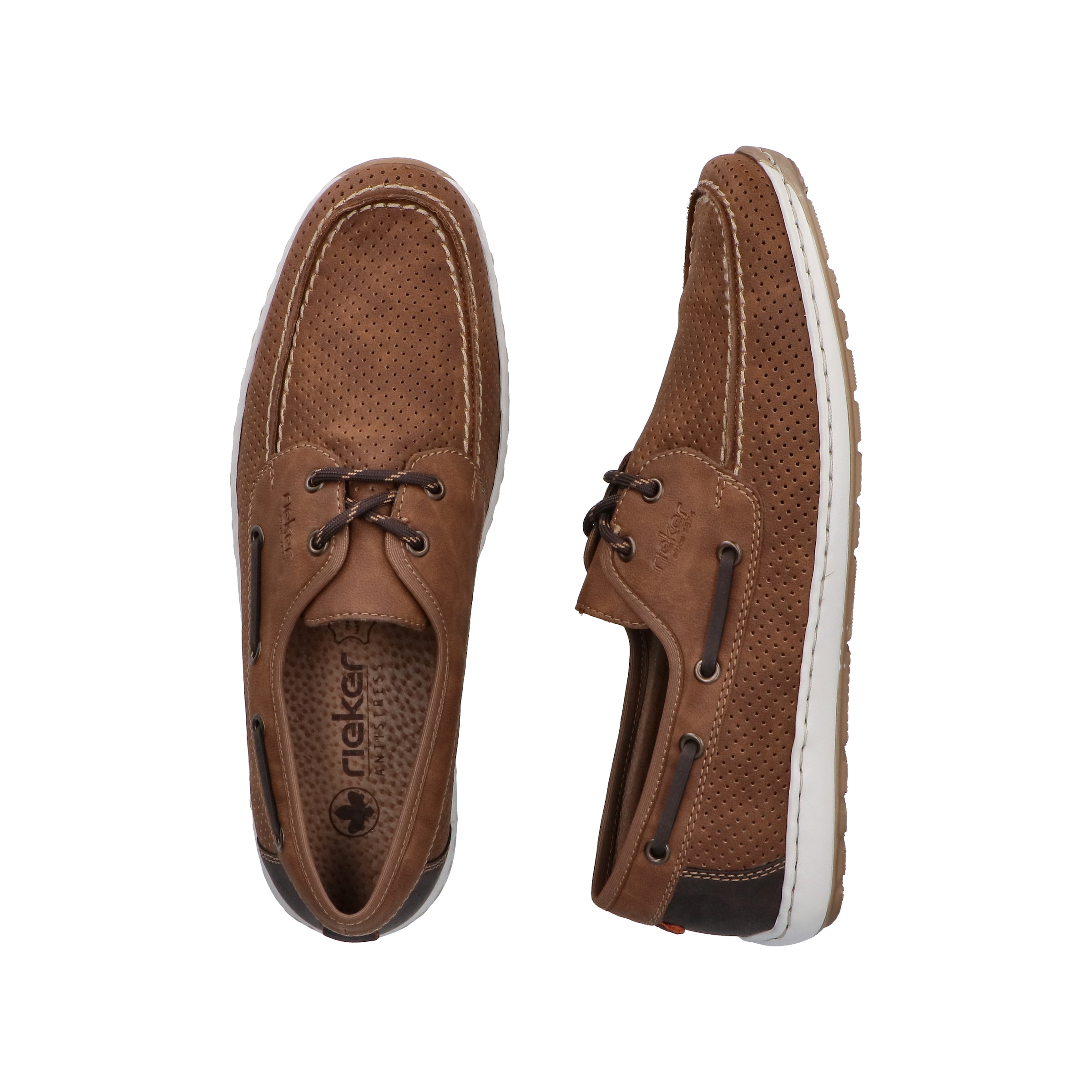 Rieker Bootsschuh  Mokassin, Halbschuh, Frühlingsschuh mit Perforation