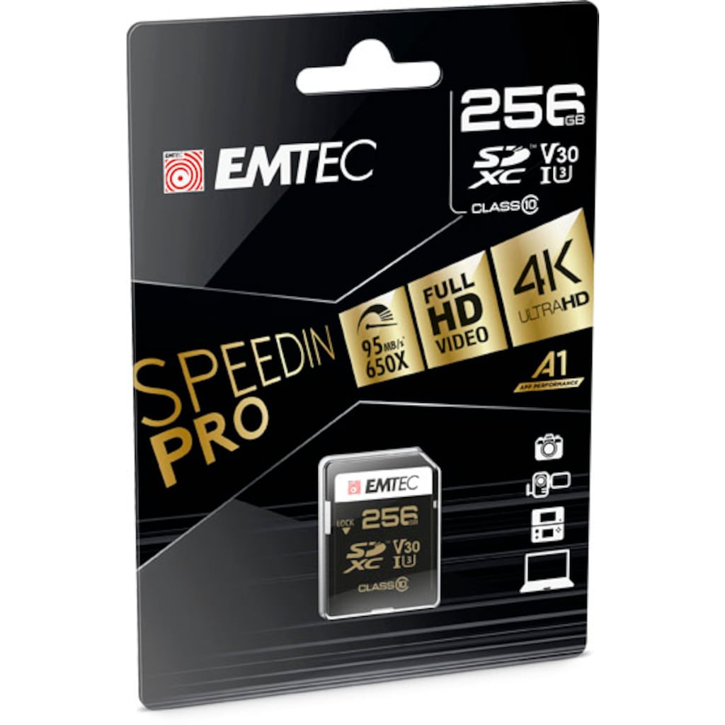 EMTEC Speicherkarte »microSD UHS-I U3 V30 SpeedIN PRO«, (UHS Class 1 95 MB/s Lesegeschwindigkeit)