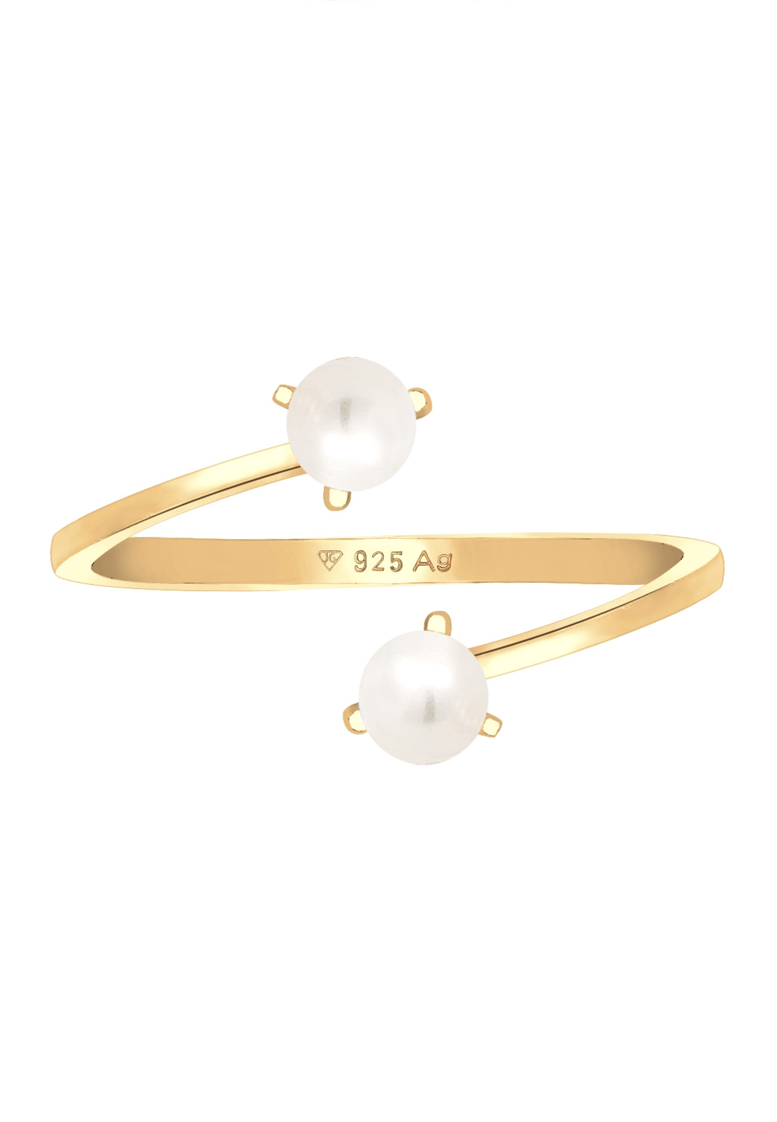 Elli Perlenring »Ring Süßwasserperle Verstellbar One Size 925 Silber«