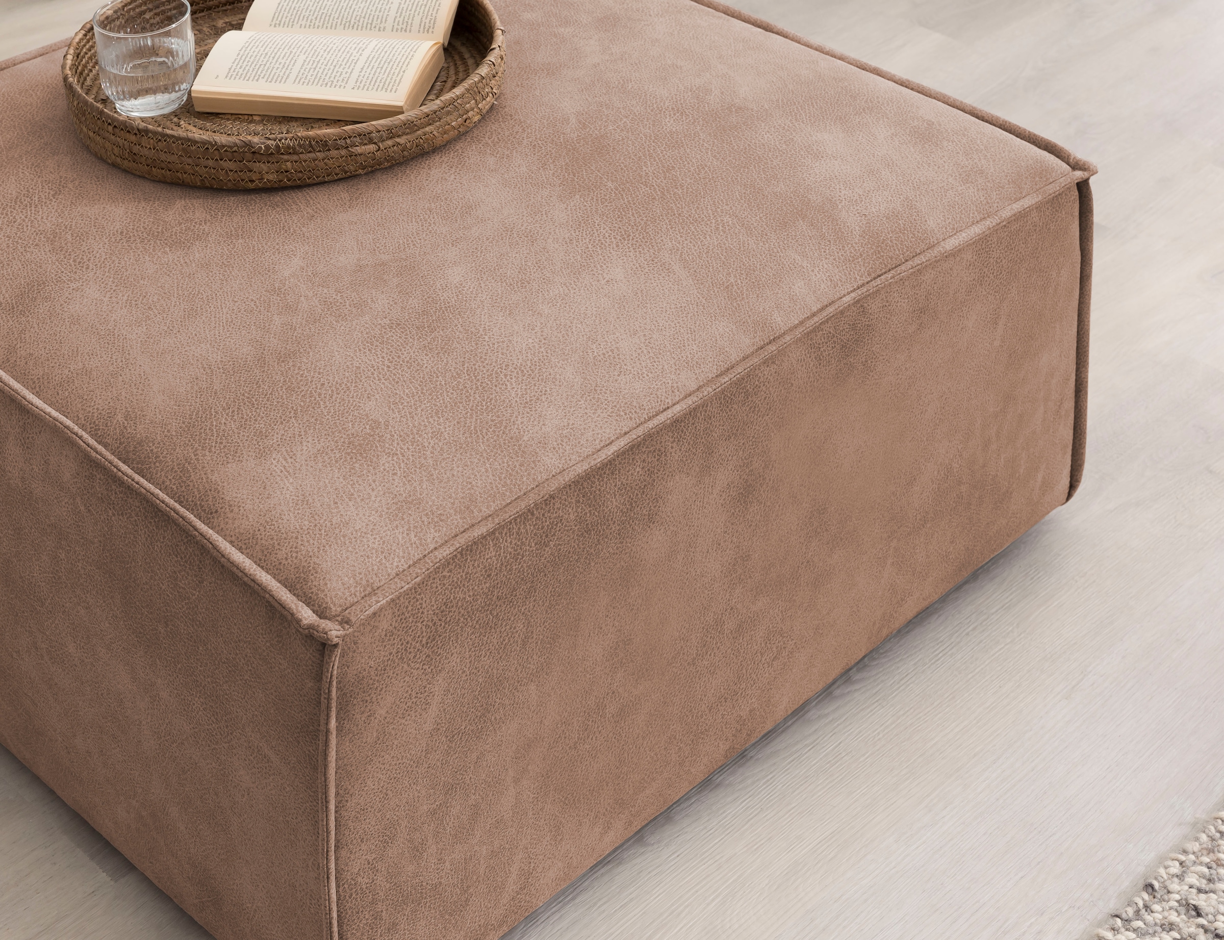 Home affaire Hocker »SHERWOOD, Polsterhocker in 3 Stoffarten verfügbar«, passend zur Polster-Serie SHERWOOD