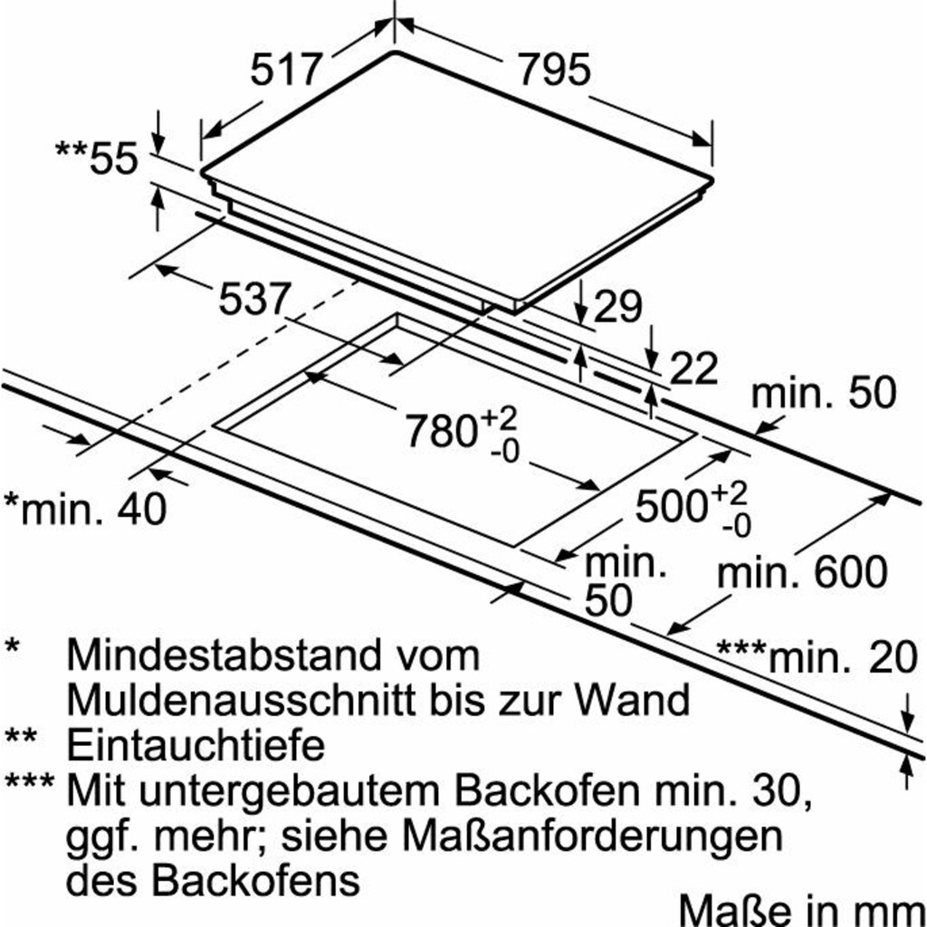 NEFF Flex-Induktions-Kochfeld von SCHOTT CERAN® »T58BD20N0«, T58BD20N0