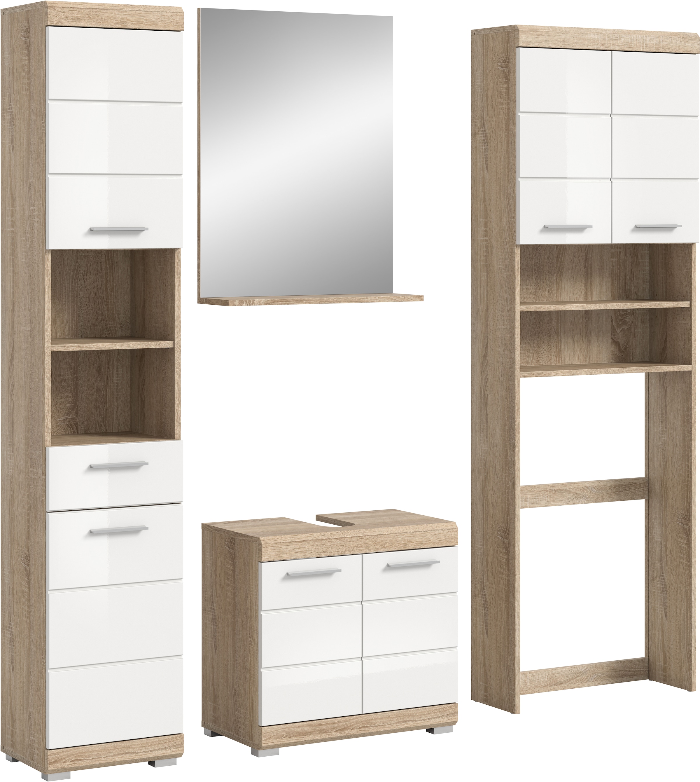 welltime Badmöbel-Set »Siena, 4 teilig, bestehend aus:« Set, TOPSELLER!, 4 Stk. tlg.