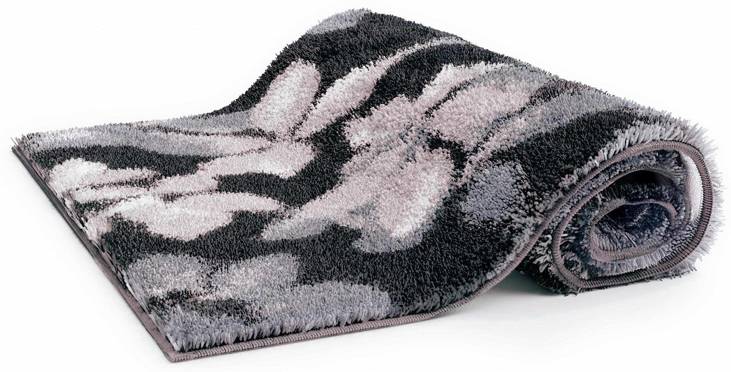 Grund Badematte »Umbria« Höhe 20 mm rutschhemmend beschichtet fußbodenheizungsgeeignet Modernes Blättermuster in Black oder Taupe,  5 Jahre Garantie