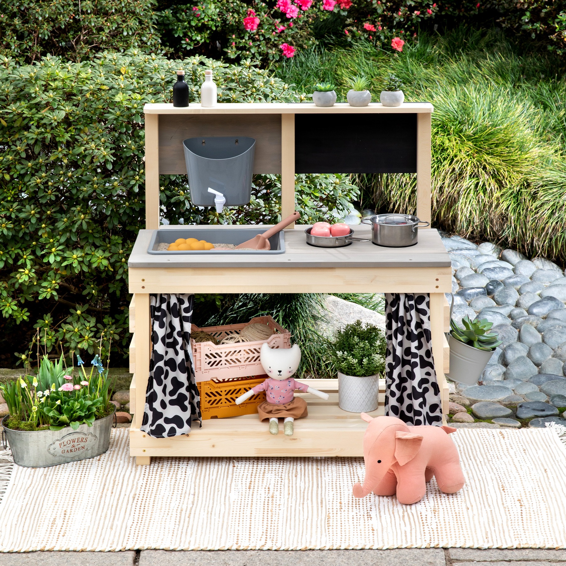 MUDDY BUDDY® Outdoor-Spielküche »Big Leo«, natur - warmgrau; FSC® - schützt Wald - weltweit