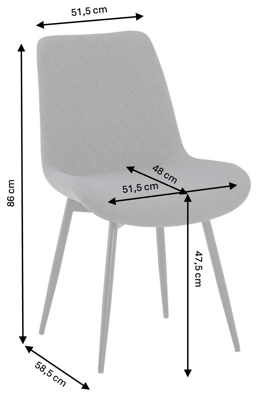 OTTO home Essgruppe »Juniper, Set, 5-tlg.« Set, 5 tlg. Tisch 140x80cm in Sinterstein-Keramikoptik mit 4 Stühlen, 360° drehbar