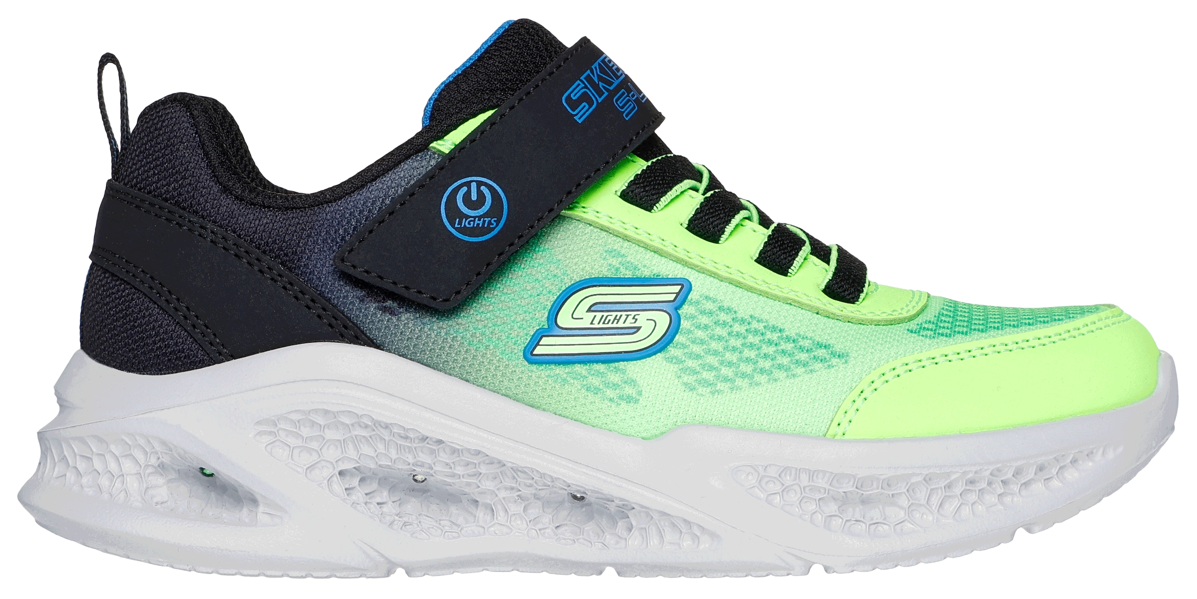 Skechers Sneaker »SKECHERS METEOR-LIGHTS«, Klettschuh mit Blinkfunktion, Größenschablone zum Download