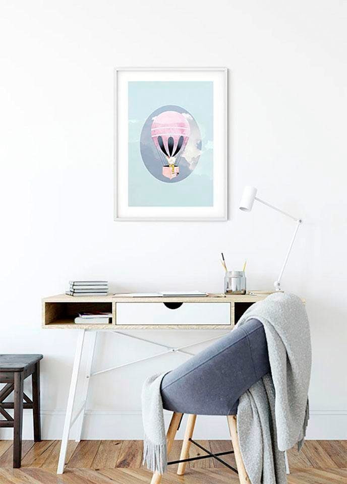 Komar Bild »Happy Balloon Green«, Figuren, (1 St.), Wandbild zur Dekoration - ohne Rahmen