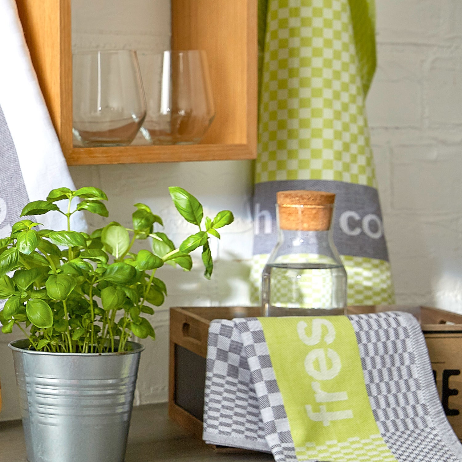Dyckhoff Geschirrtuch »Fresh & Cool, Maße je Tuch ca. 50x70 cm«, (Set, 6 tlg.), mit drei verschiedenen Motiven