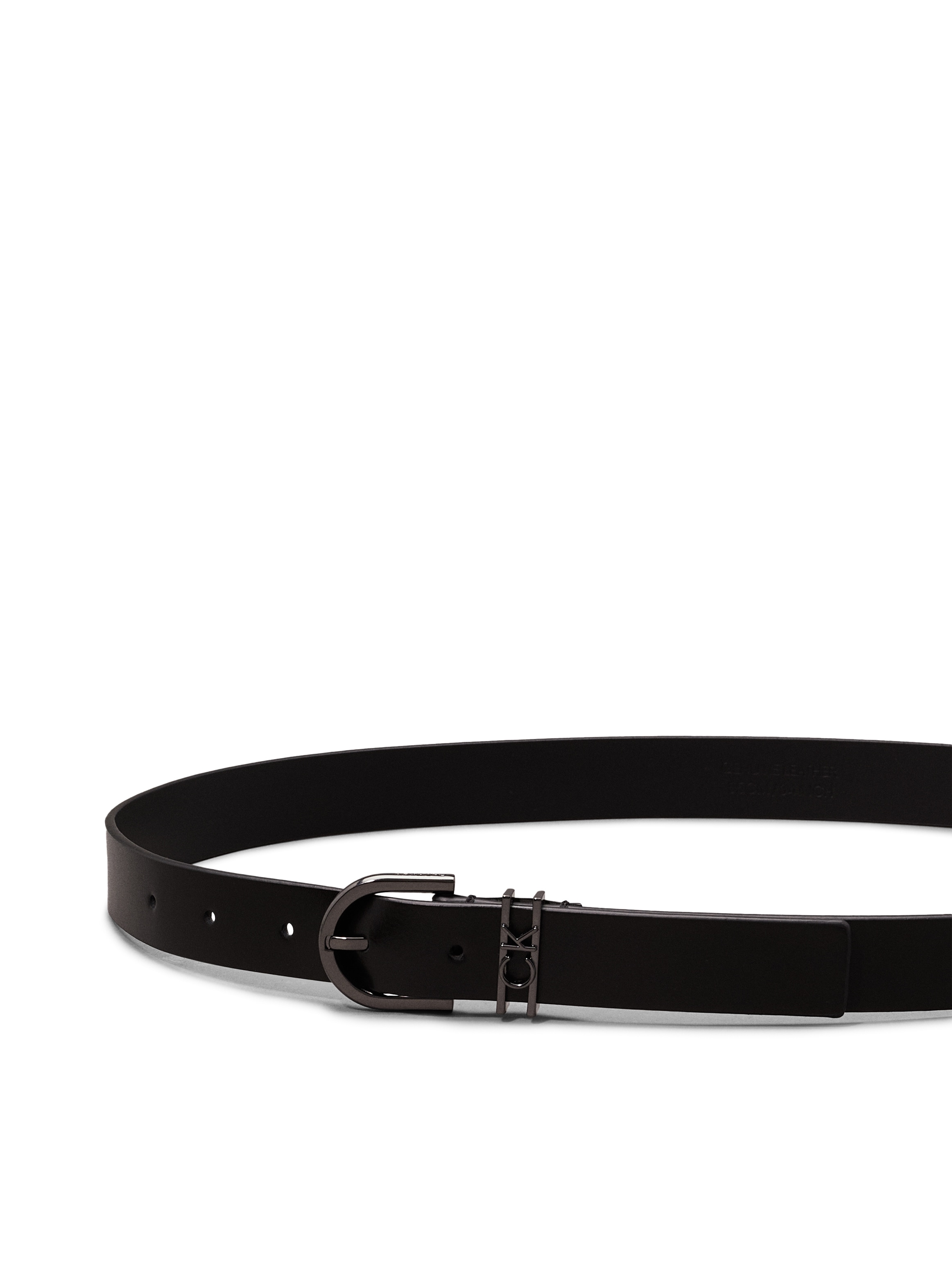 Calvin Klein Ledergürtel »CK LOOP RND BUCKLE BELT 2.5CM«, mit Logoprägung