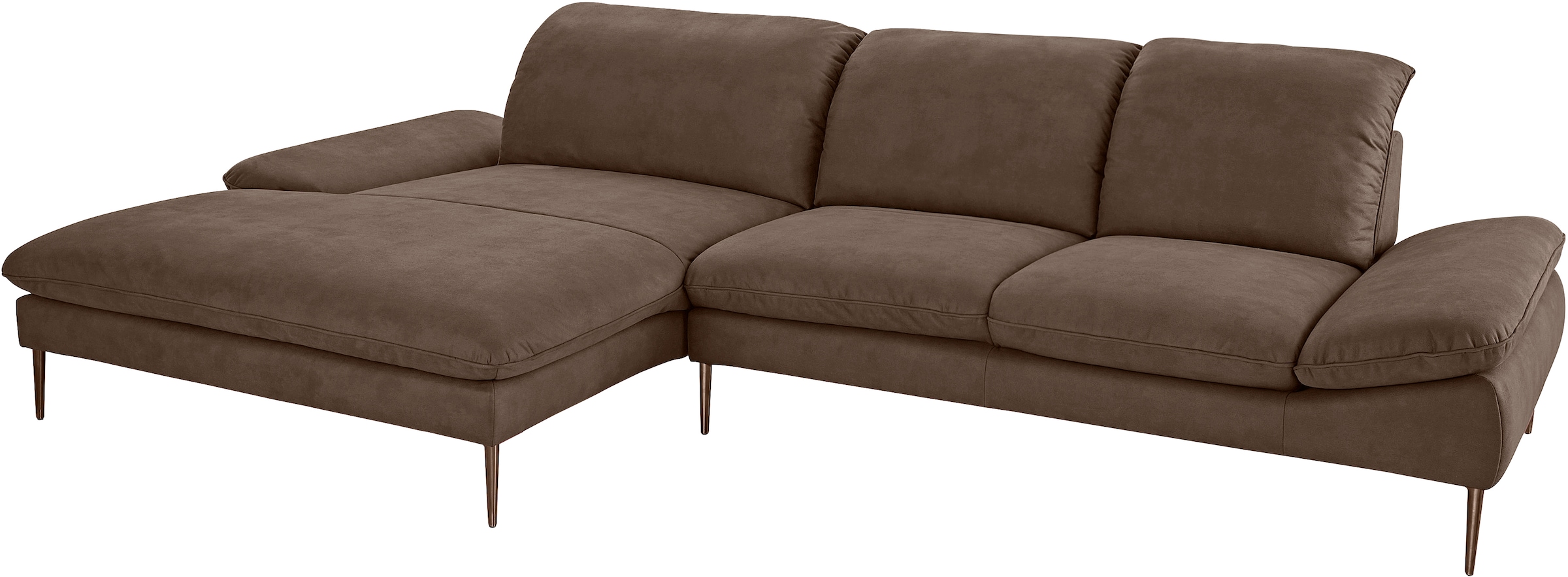 W.SCHILLIG Ecksofa »enjoy&MORE, Designsofa, bequem, elegant und zeitlos, L-Form«, Sitztiefenverstellung, Füße bronze pulverbeschichtet, Breite 340 cm