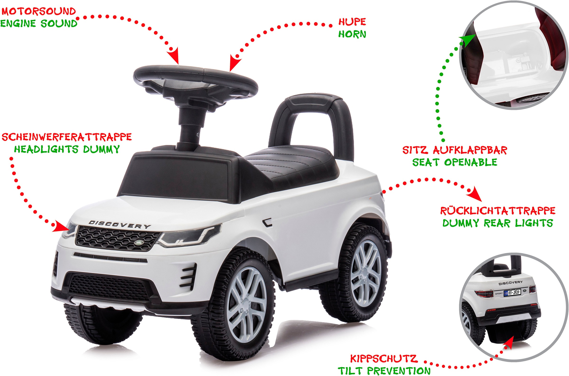 Jamara Rutscherauto »Land Rover Discovery 2in1« mit Hupe