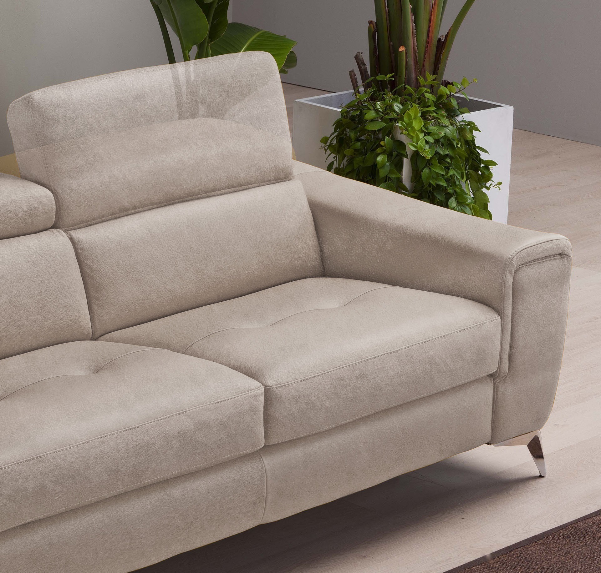 Egoitaliano Schlafsofa »Francine, Designsofa, Loungesofa mit Dauerschlaffunktion, Bettfunktion«, hochwertiger Metallbettrahmen & Matratze, Kopfteil manuell verstellbar