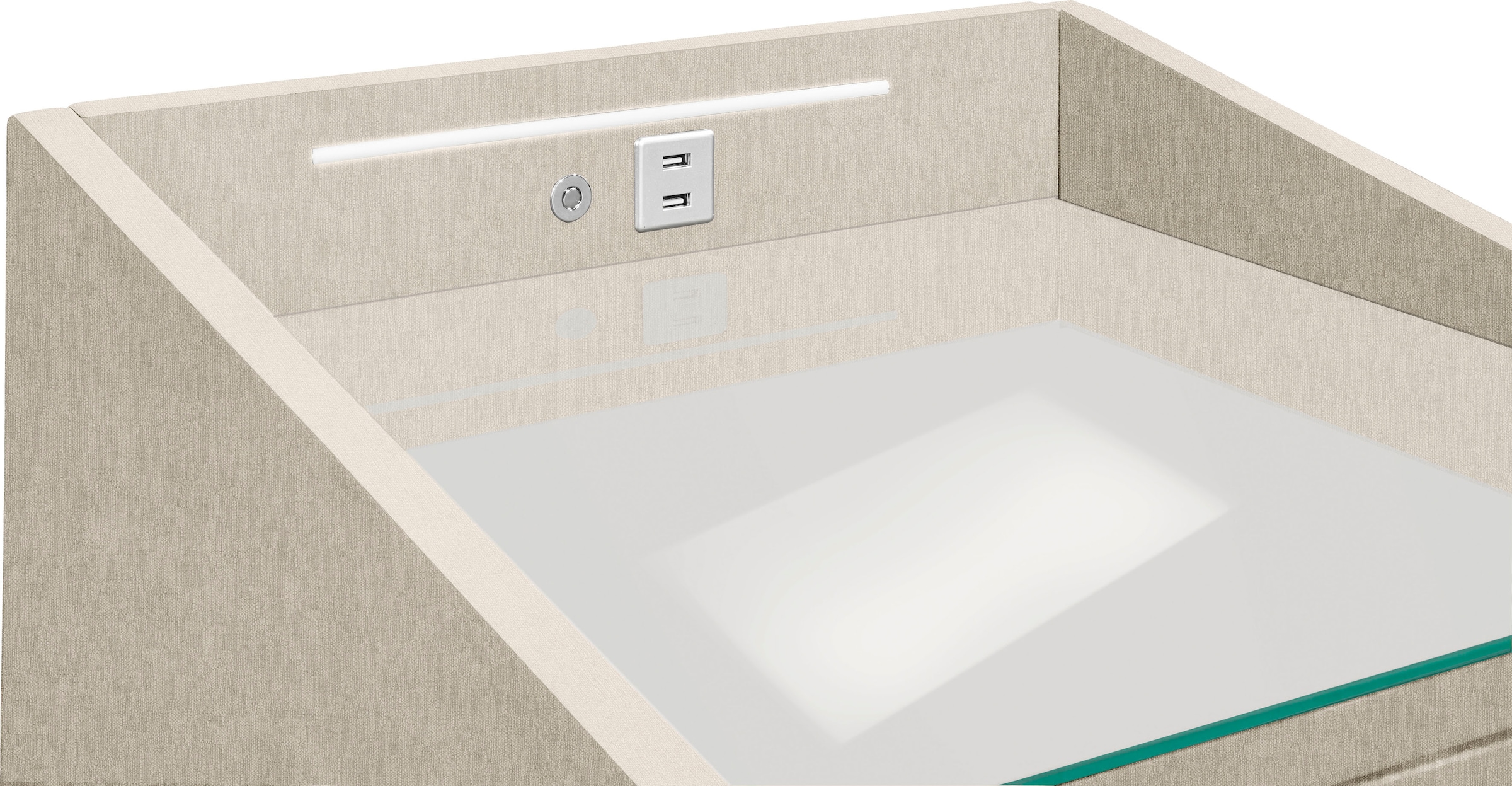 ED EXCITING DESIGN Nachtkonsole »Moon«, mit LED-Beleuchtung und USB-Anschluss & USB-C-Anschluss