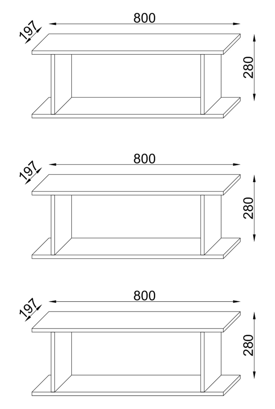 VCM Wandregal »Holz Wandregal Wandboard Hängeregal Board SirolaXL«