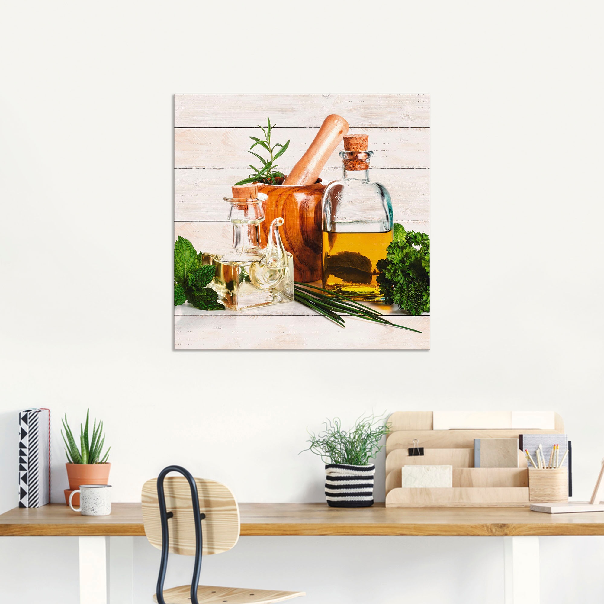 Artland Wandbild »Olivenöl und Kräuter - Küche« Arrangements 1 Stk. tlg. als Alubild, Leinwandbild in verschied. Größen