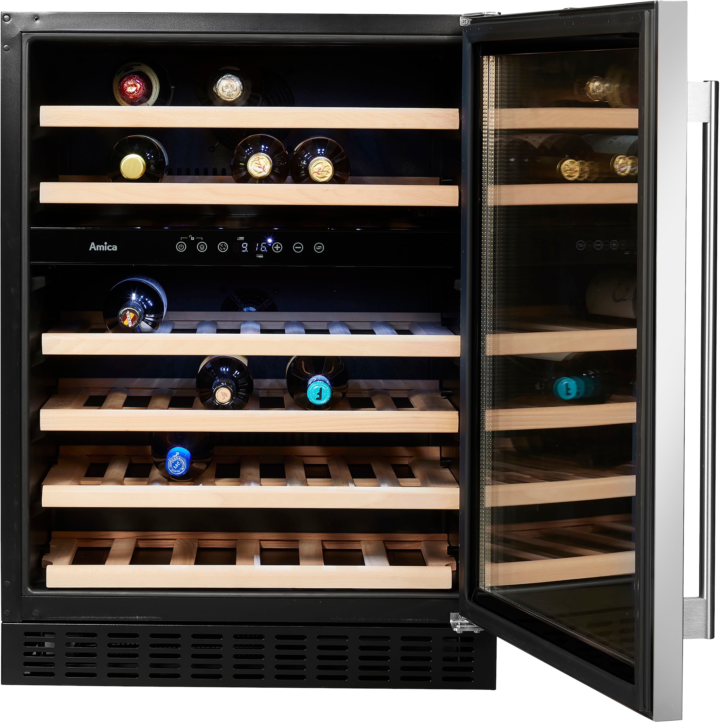 Amica Weintemperierschrank »WK 341 111 E«, für 46 Standardflaschen á 0,75l, Standkühlschrank