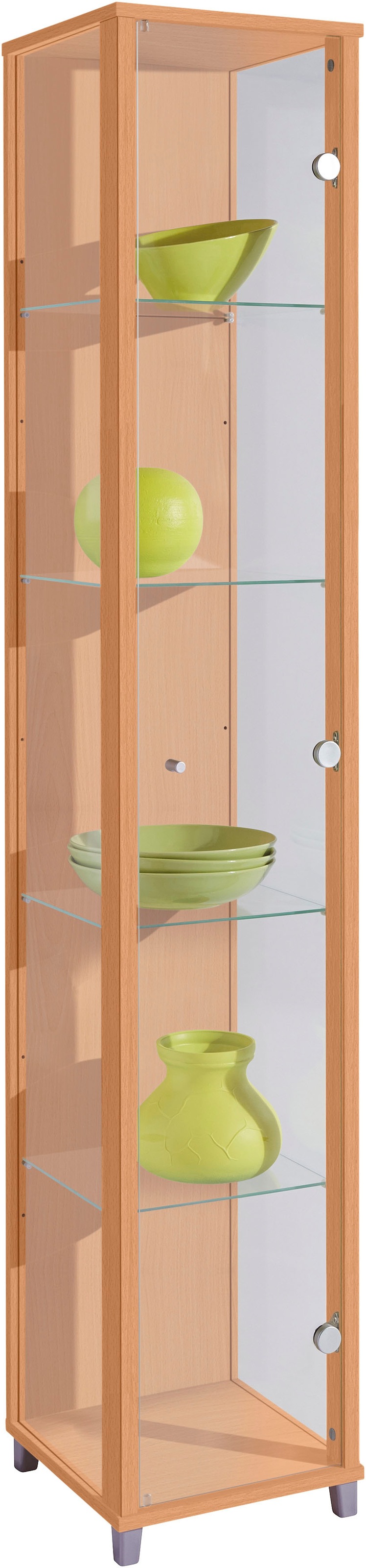 fif möbel Vitrine "OPTIMA Höhe ca. 172 cm" Standvitrine/Glasvitrine 1x Glastür,perfekt für Sammler,Sammlervitrine